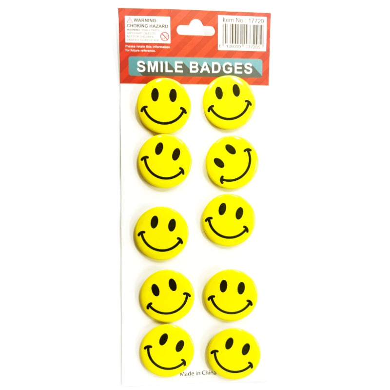 Smiley face badges - Small 3cm 4