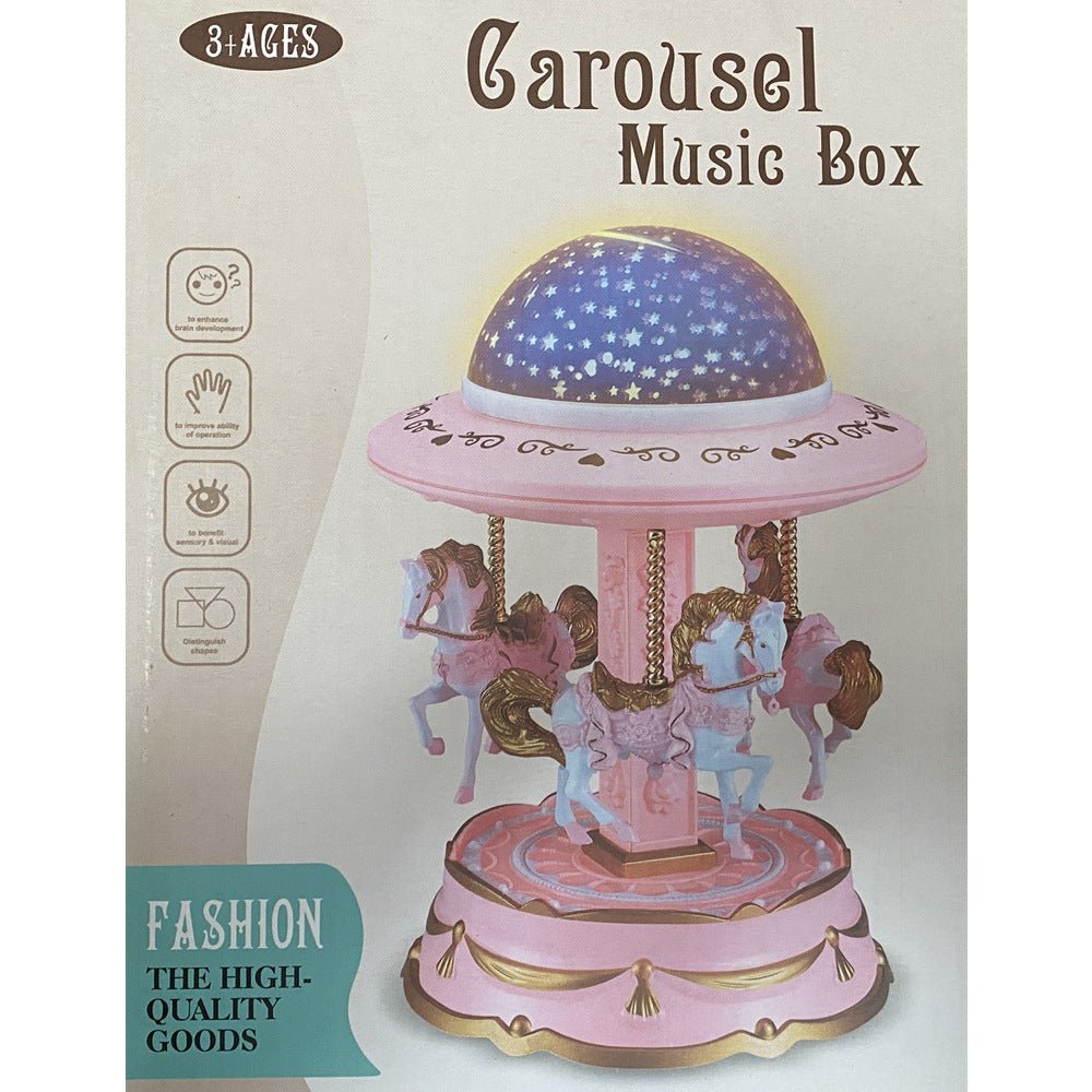 Pink Music Box Musical Carousel Horse LED Carousel Toy Child Birthday Xmas Gift 4
