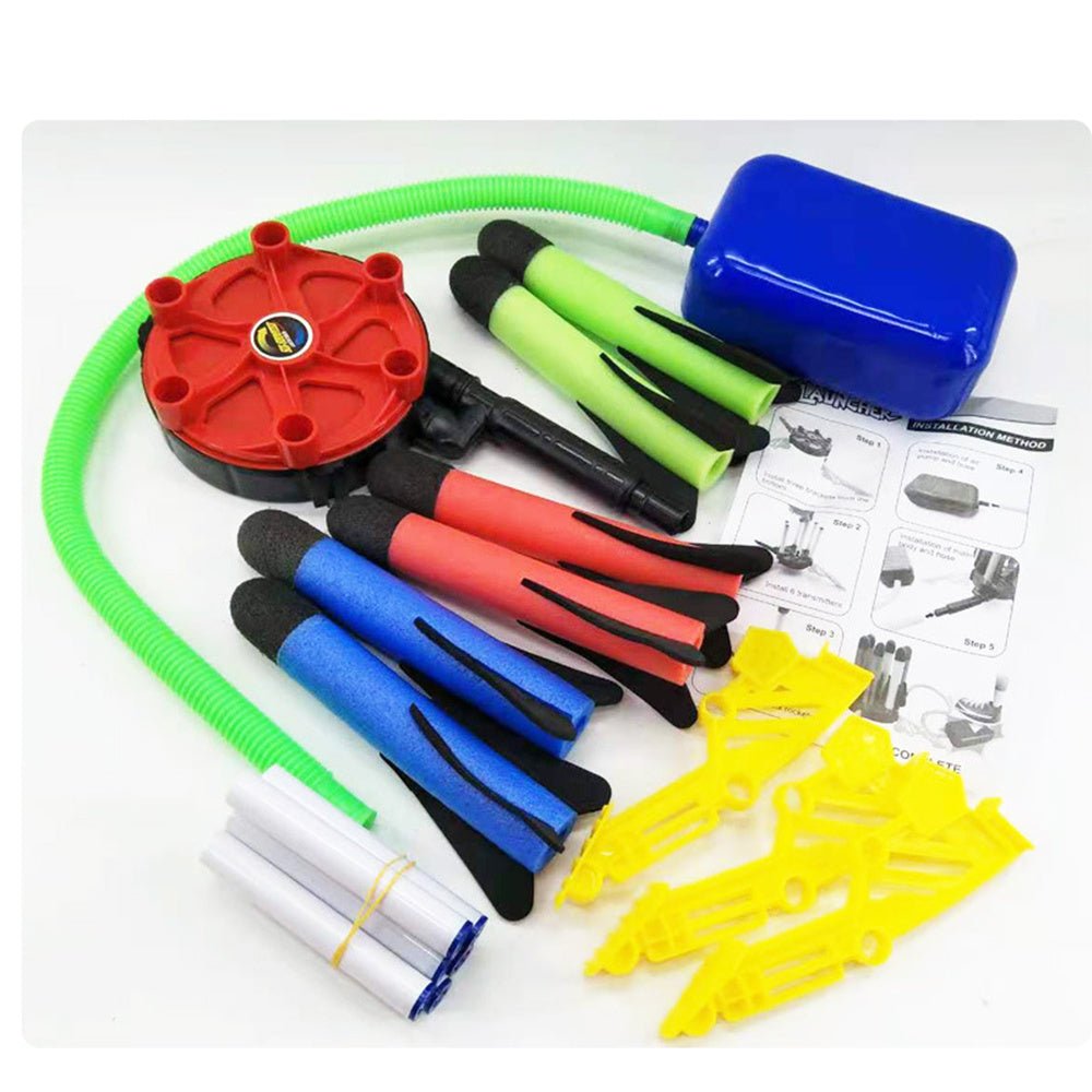 Air Power Foam Rocket Shoot Up Stomp Launcher Kids Outdoor Activities Toys 3