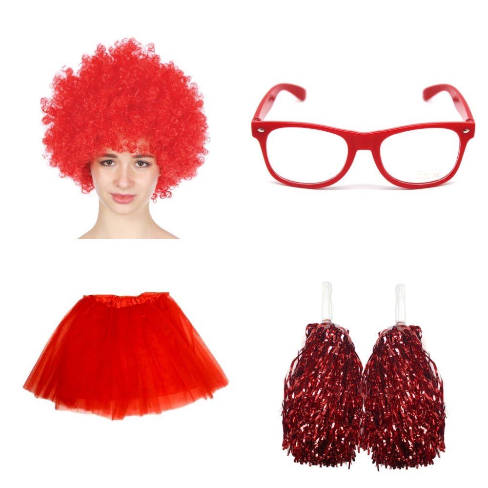 School house carnival colour celebrates kit Wig Glasses Tutus and Pom Poms - Blue 3