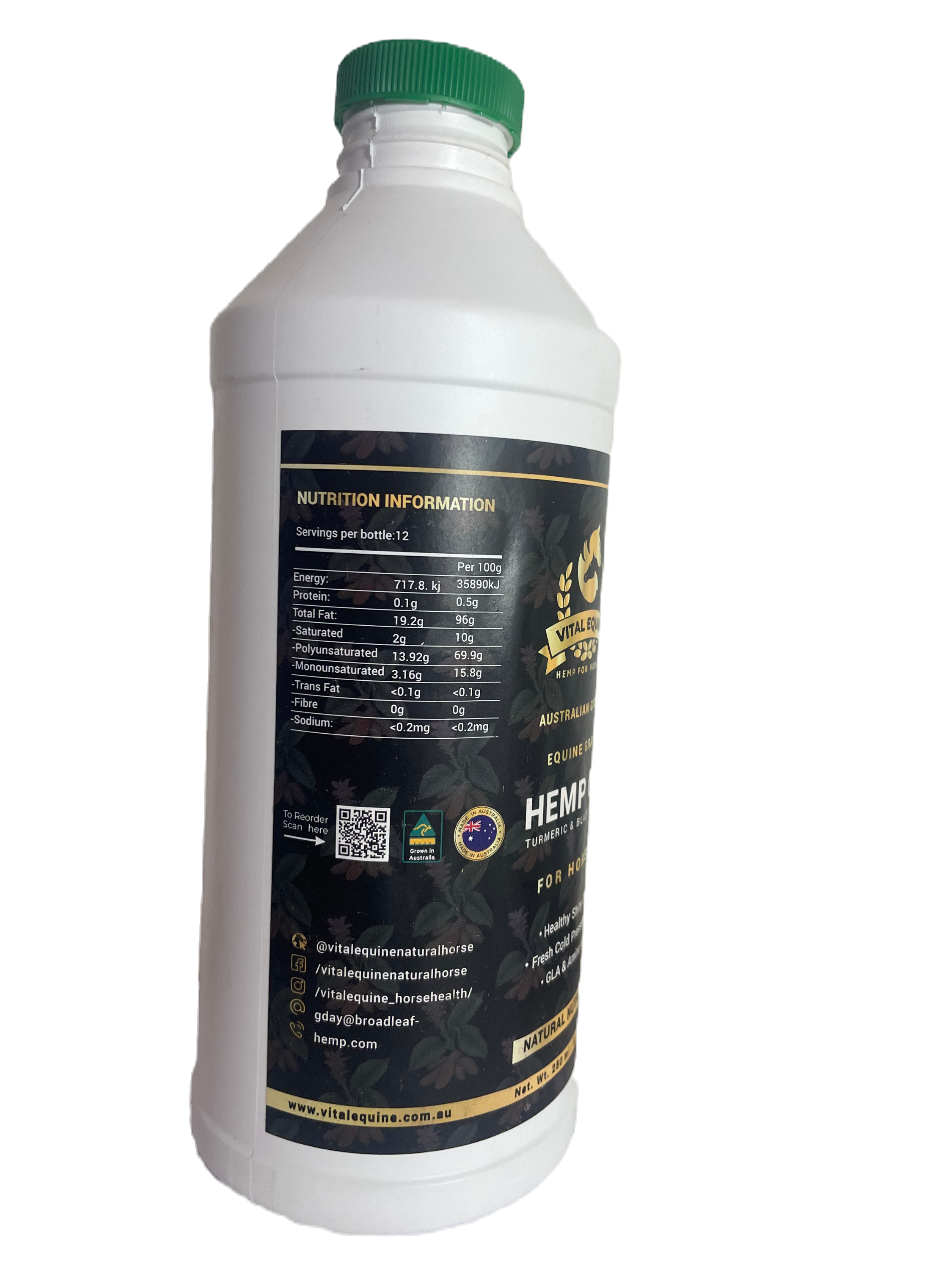 Vital Equine | Hemp & Turmeric Oil For Horses - 1 litre