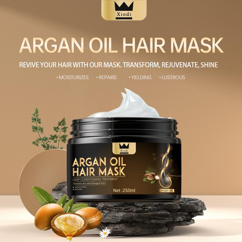 Xiodi Argan Oil Hair Mask, 100% Pure Anti-Hairfall Dandruff Treatment 4