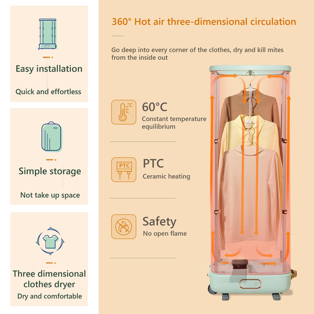 Hoper Layer Foldable Clothes Dryer Household Dryer Portable Quick Drying Mites Removal 5