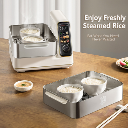 Hoper Layer Electric Food Steamer 16L Large Capacity 10 Second Start 24H Timer Independent Water Tank 5