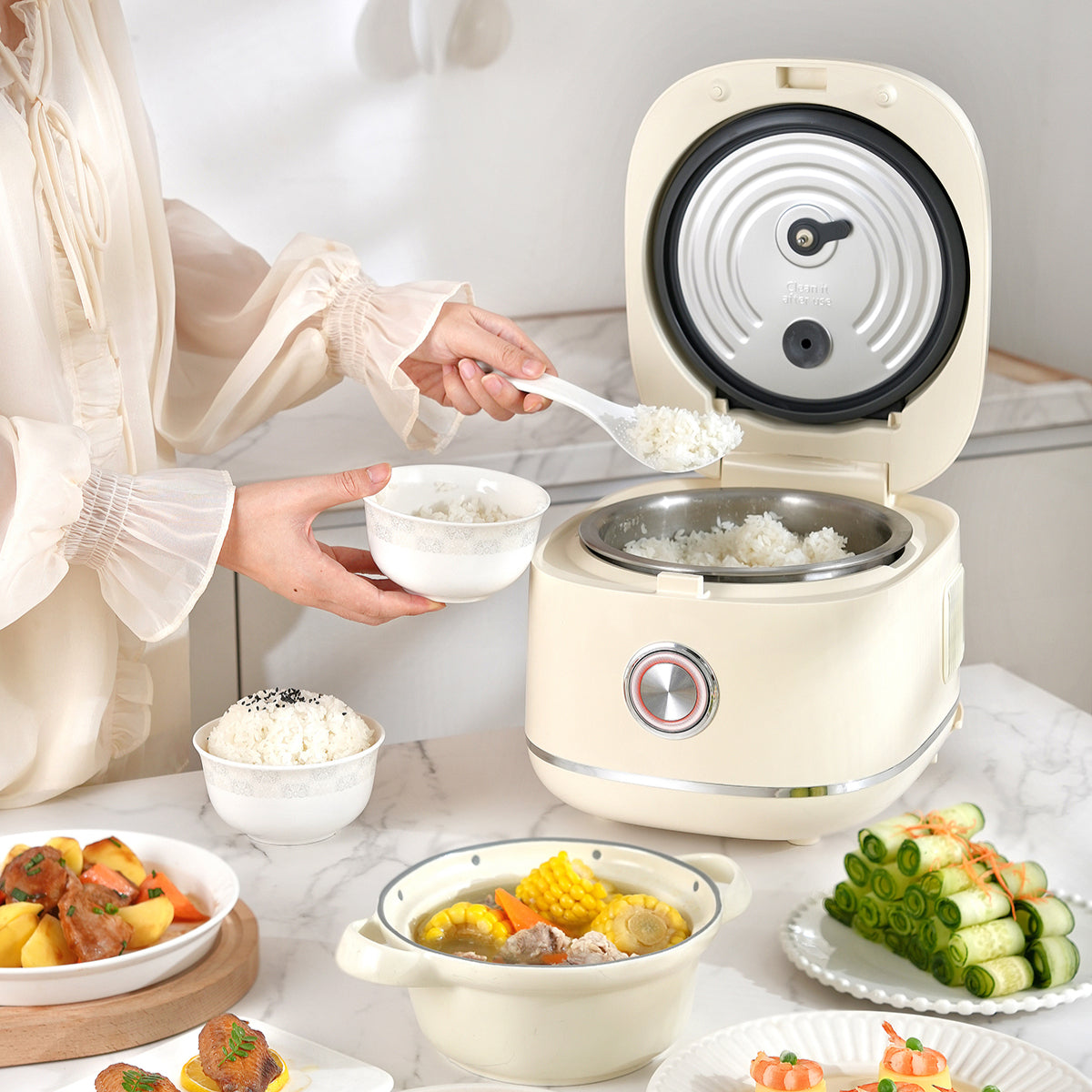 Hoper Layer 3L Portable Non-stick Rice Maker Smart Control Rice Cooker 5