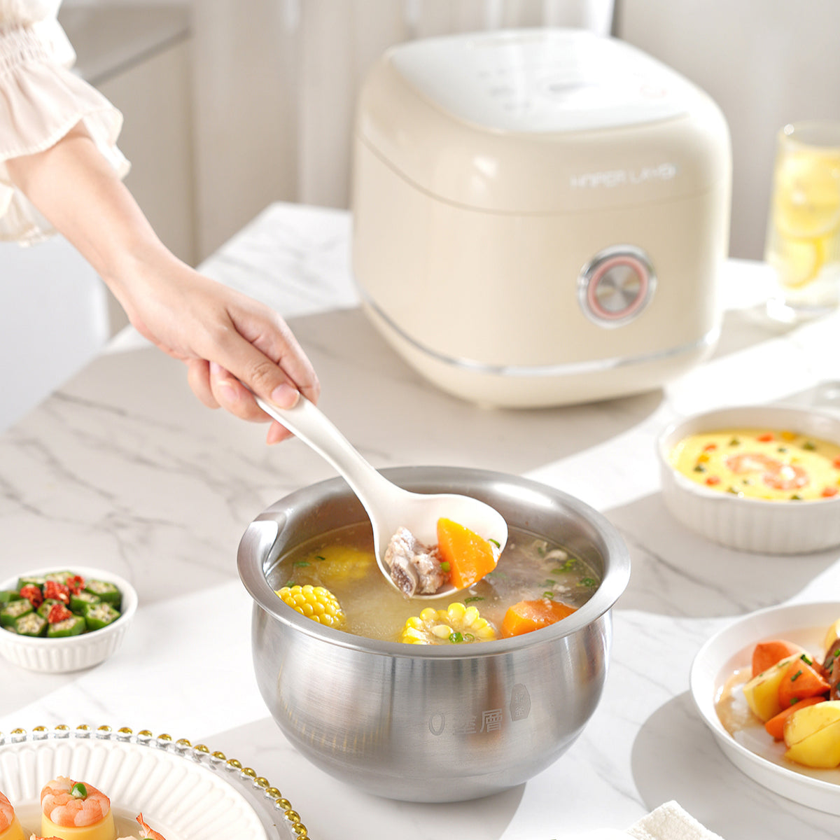Hoper Layer 3L Portable Non-stick Rice Maker Smart Control Rice Cooker 7