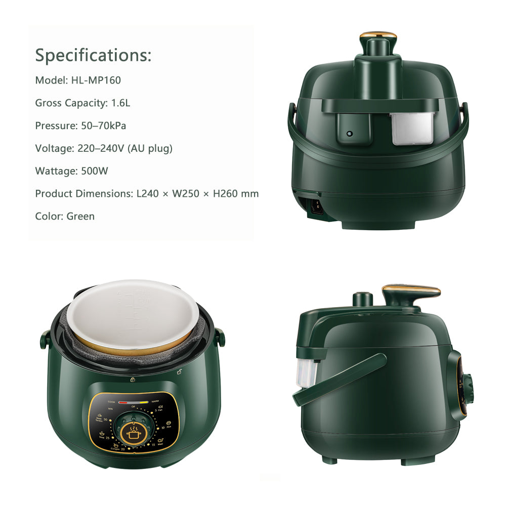 Hoper Layer Mini Electric Pressure Cooker – HL-MP160 3-Cup Small Rice Cooker 9