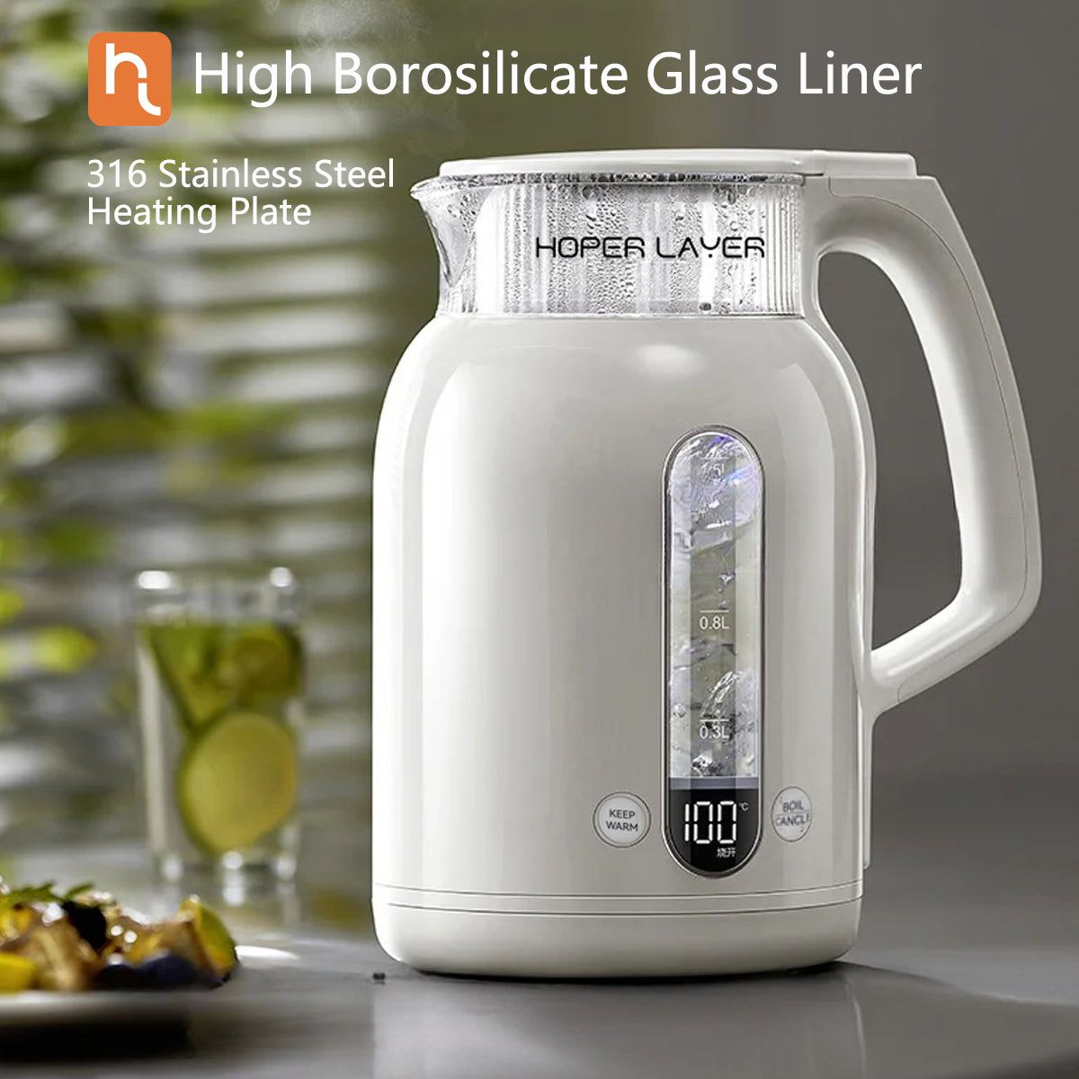 Hoper Layer Insulation Electric Kettle 1.5L 1500W Water Boiler K15-G1 4
