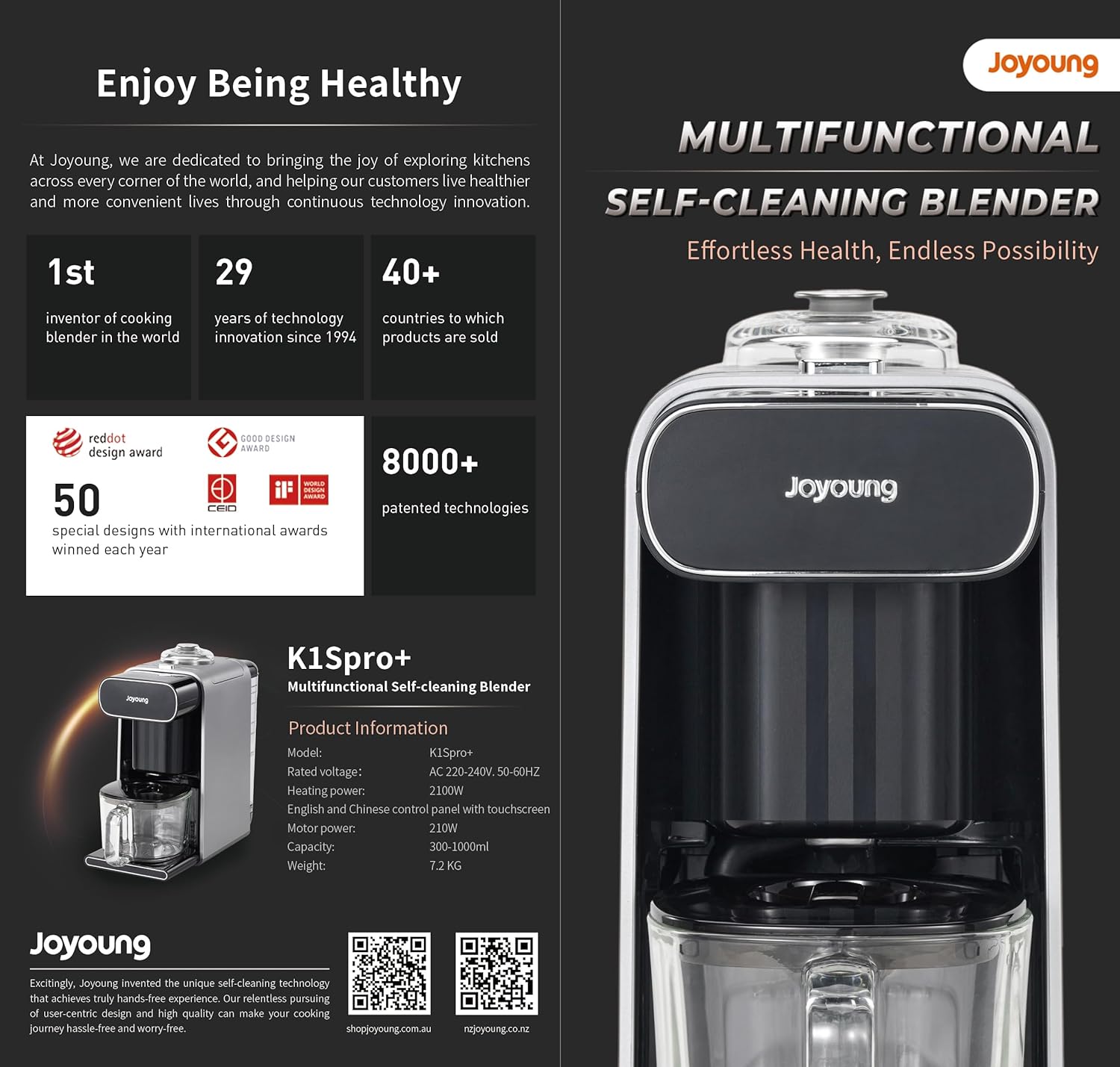 Joyoung K1S Pro Soymilk Machine Soybean Milk Coffee Maker Juicer Water Dispenser 5