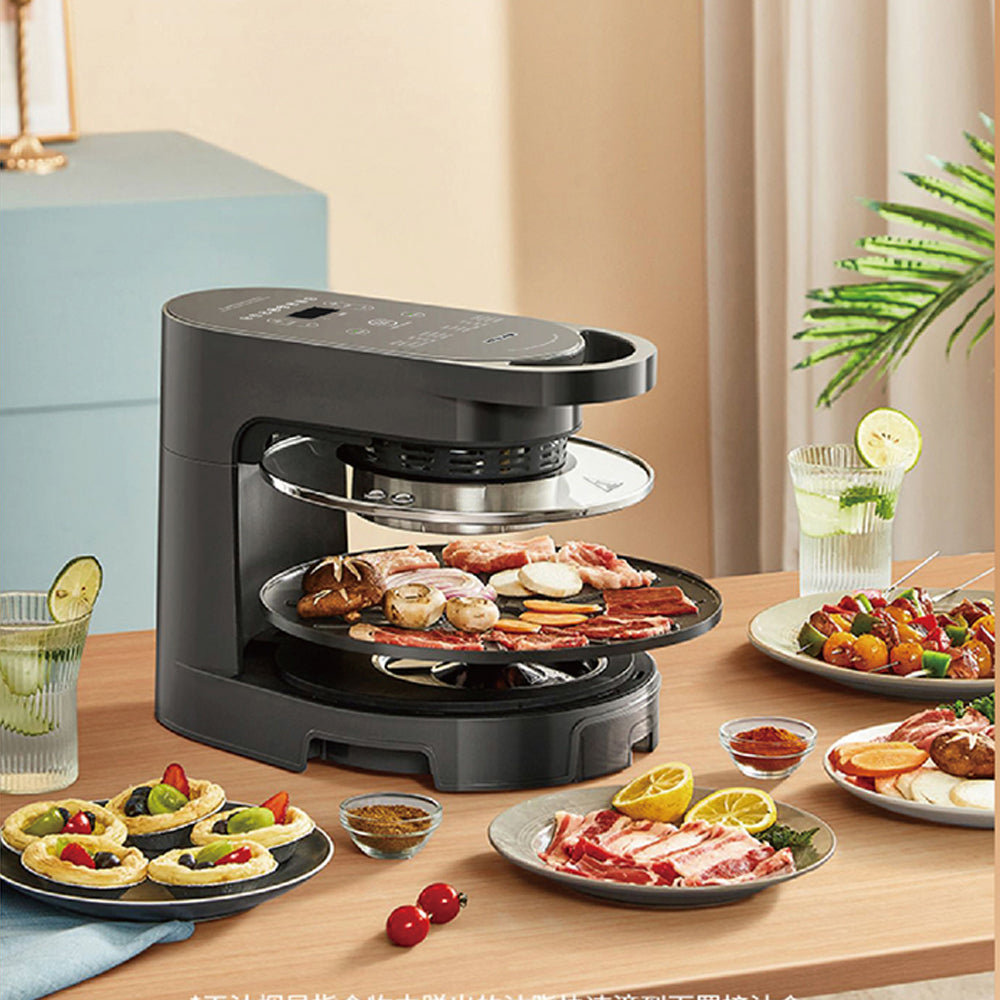 Hoper Layer Multi-functional 2 in 1 air fryer & smokeless BBQ grill  KZ-50 6