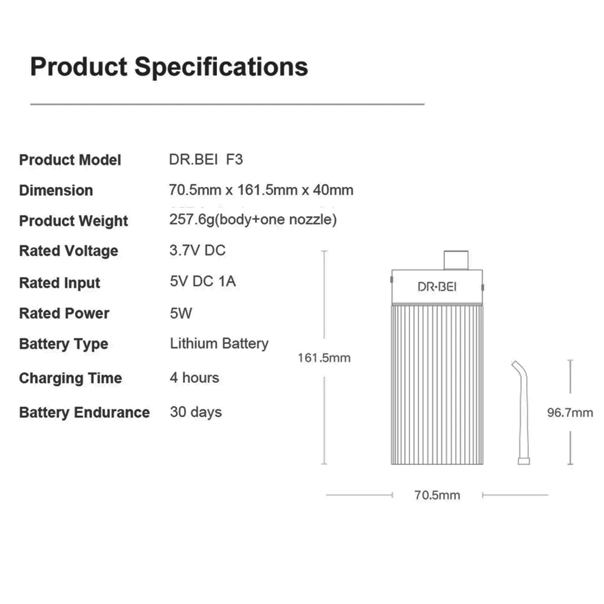 DR.BEI Portable Water Flosser GF3 10