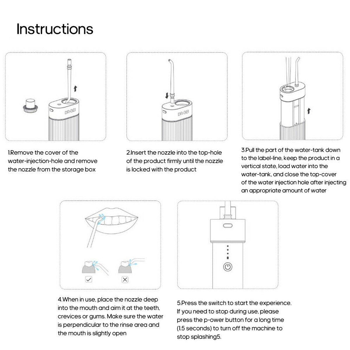 DR.BEI Portable Water Flosser GF3 12