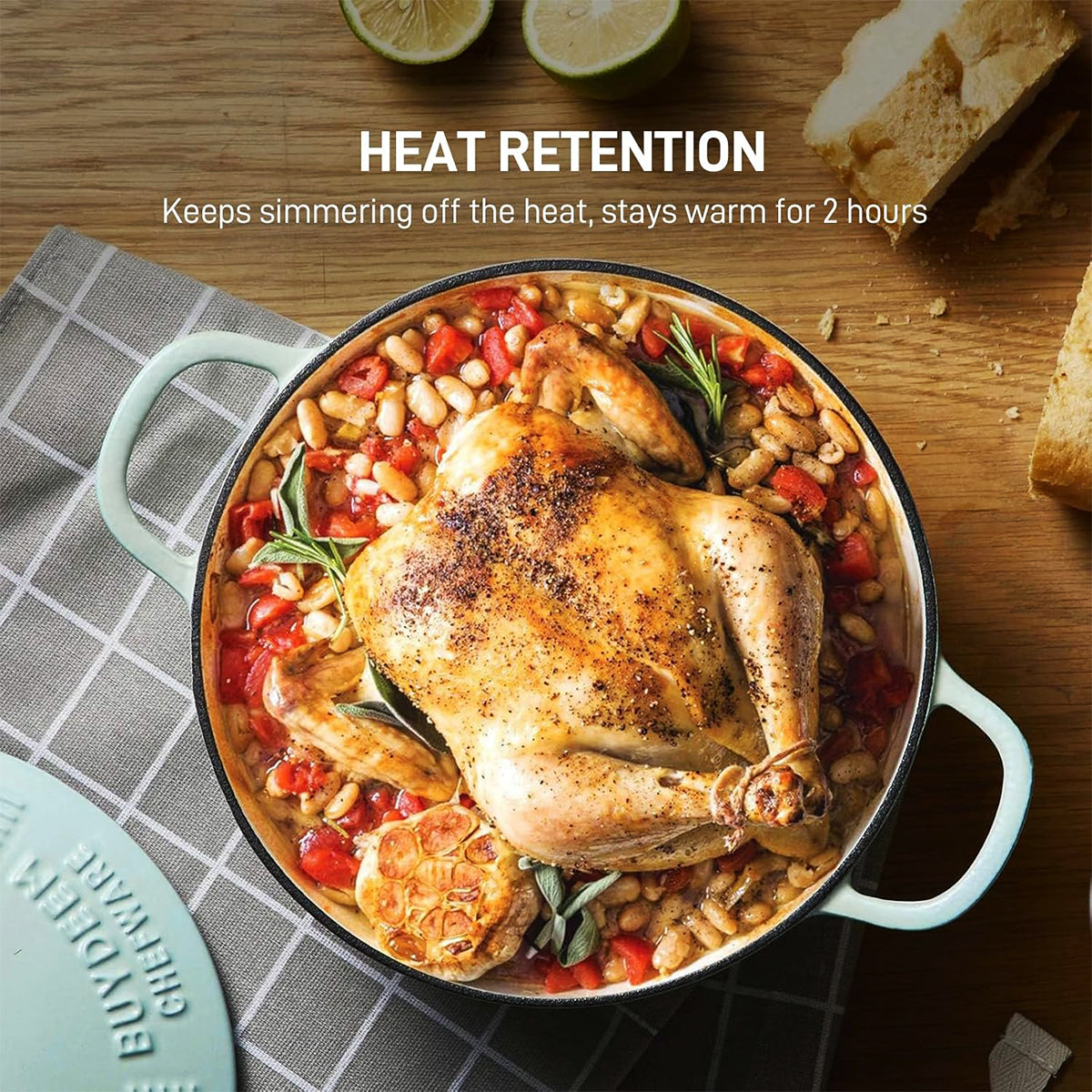 BUYDEEM CP521 Enameled Cast-Iron Dutch Oven 5