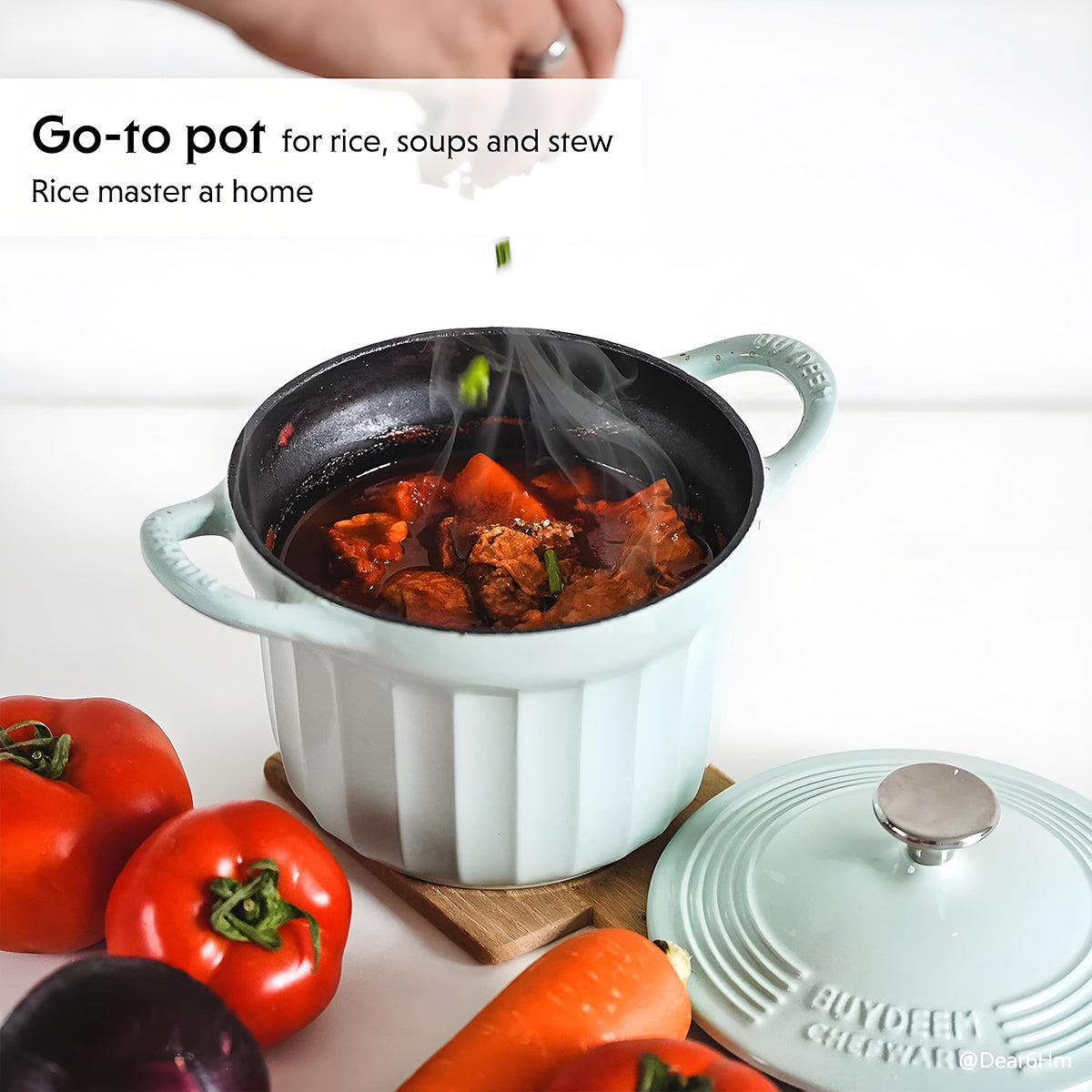 BUYDEEM 1.8L Enameled Cast Iron Dutch Oven CP541 5