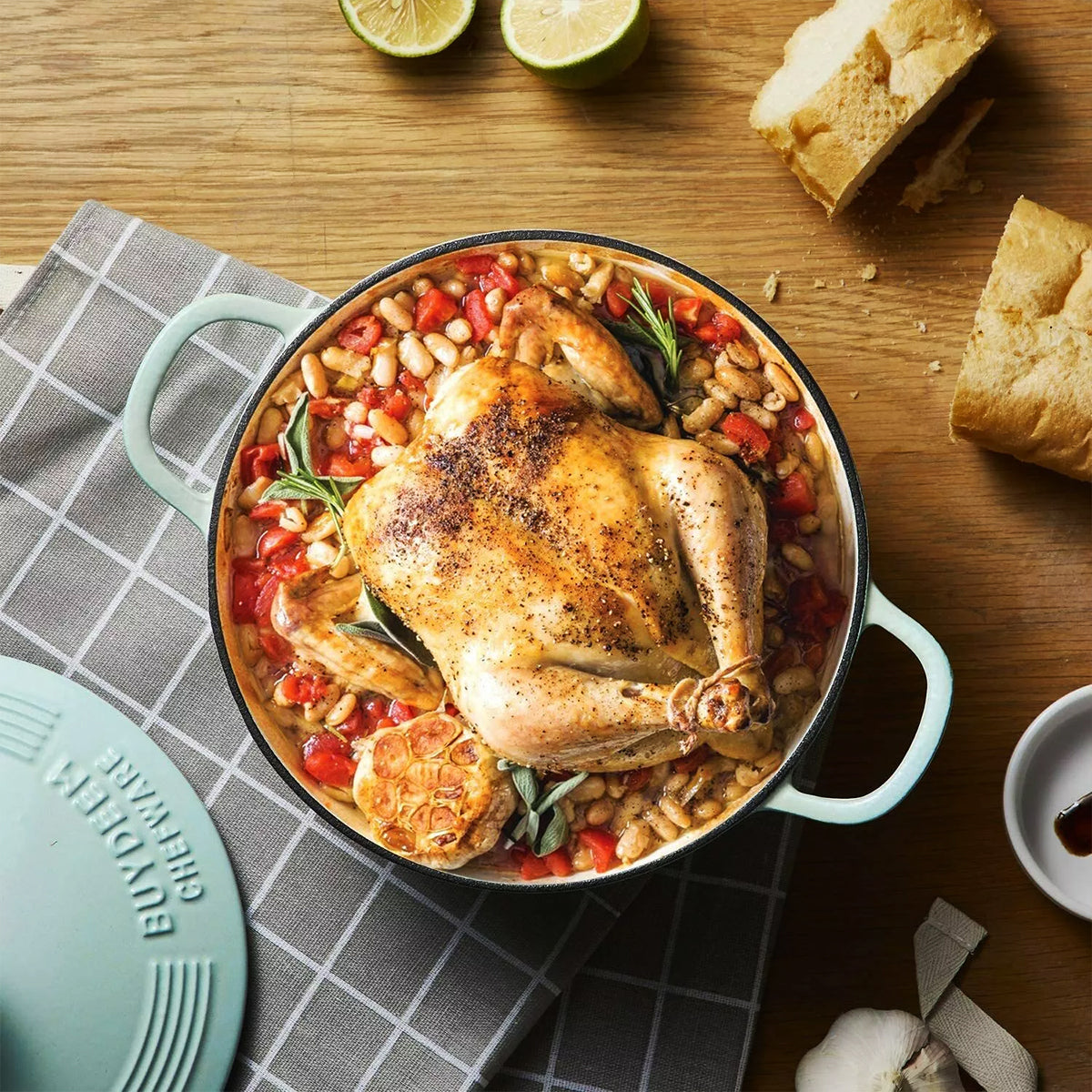 BUYDEEM Enameled Cast-Iron Dutch Oven 4