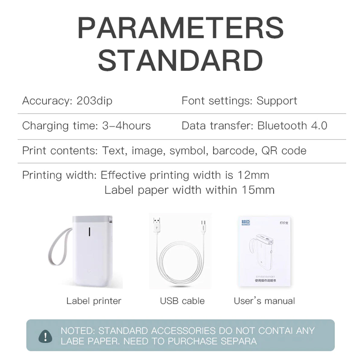 Niimbot D11 Protable Wireless Connection Label Printer White 6