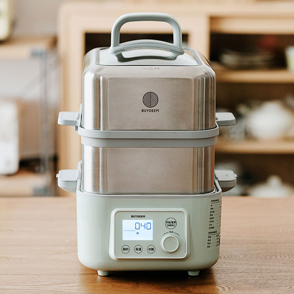 BUYDEEM Double Tier 10L Electric One Touch Digital Multifunctional Food Steamer 4