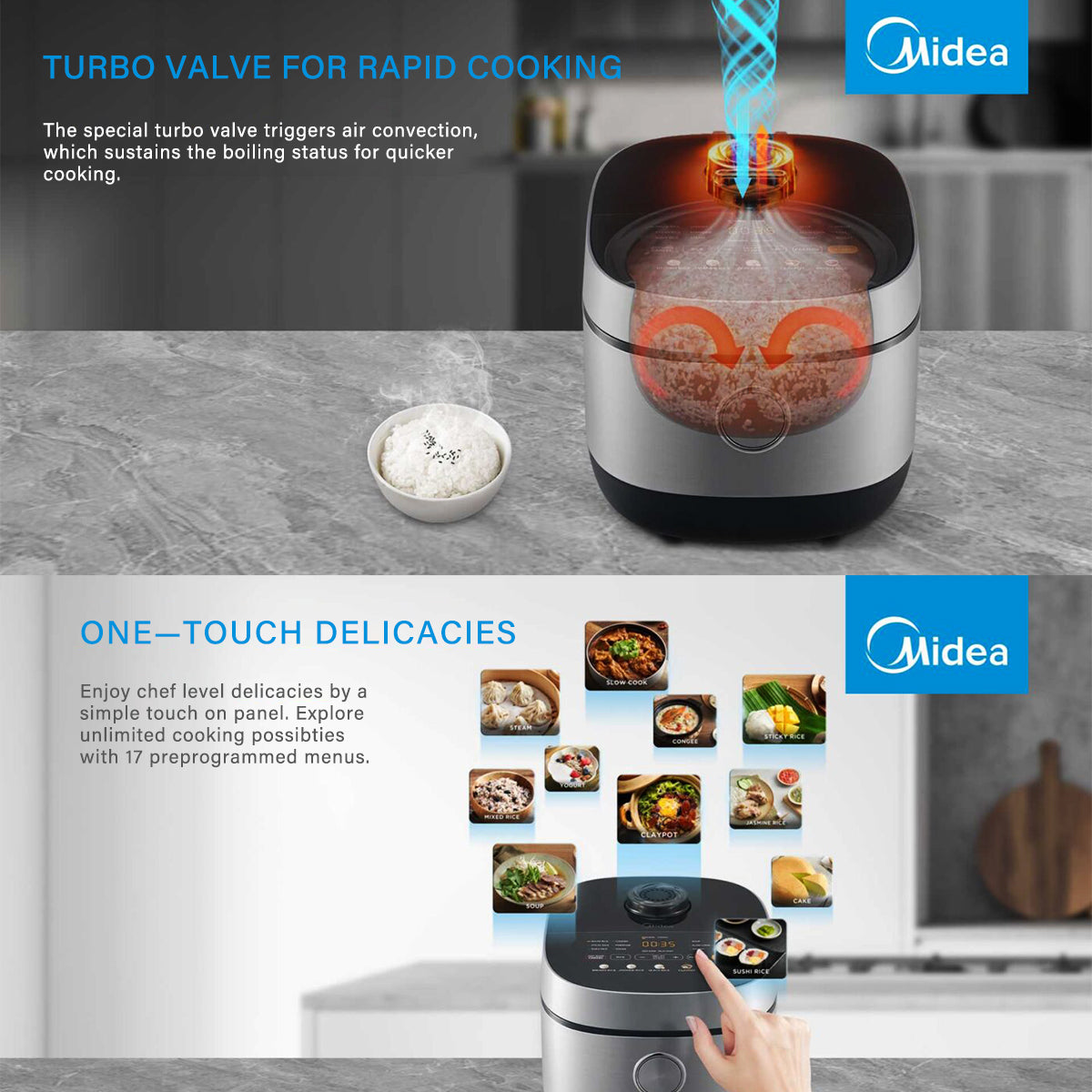 Midea 5L Rice Cooker Non-Stick Multi-functionality 24-Hour Auto Keep Warm 3