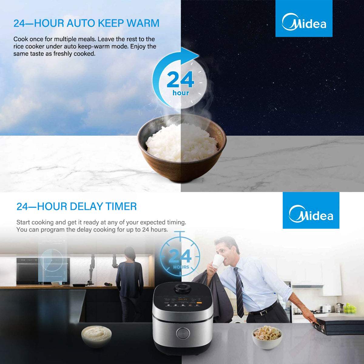 Midea 5L Rice Cooker Non-Stick Multi-functionality 24-Hour Auto Keep Warm 6