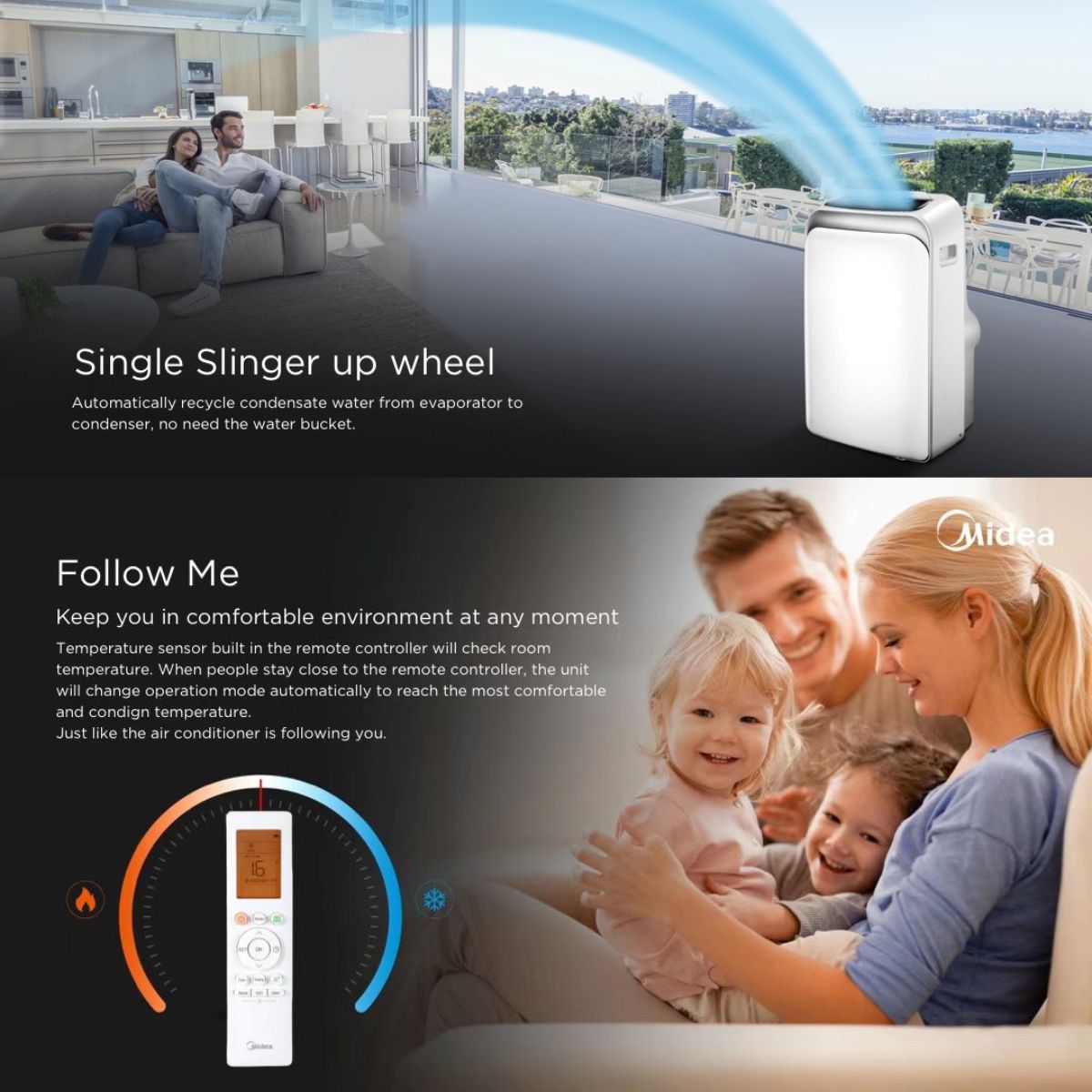 Midea 4.0KW 3in1 Portable Air Conditioner Dehumidifier with Cooling Drying and Sleeping Mode 4