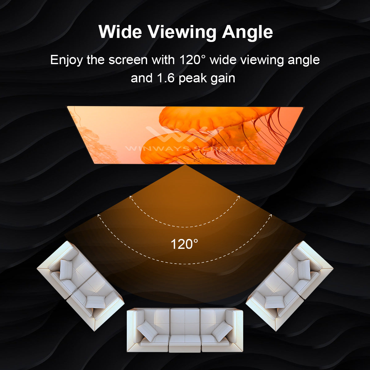 Winways Medium Throw ALR 100'' Rollable Fresnel Screen 3