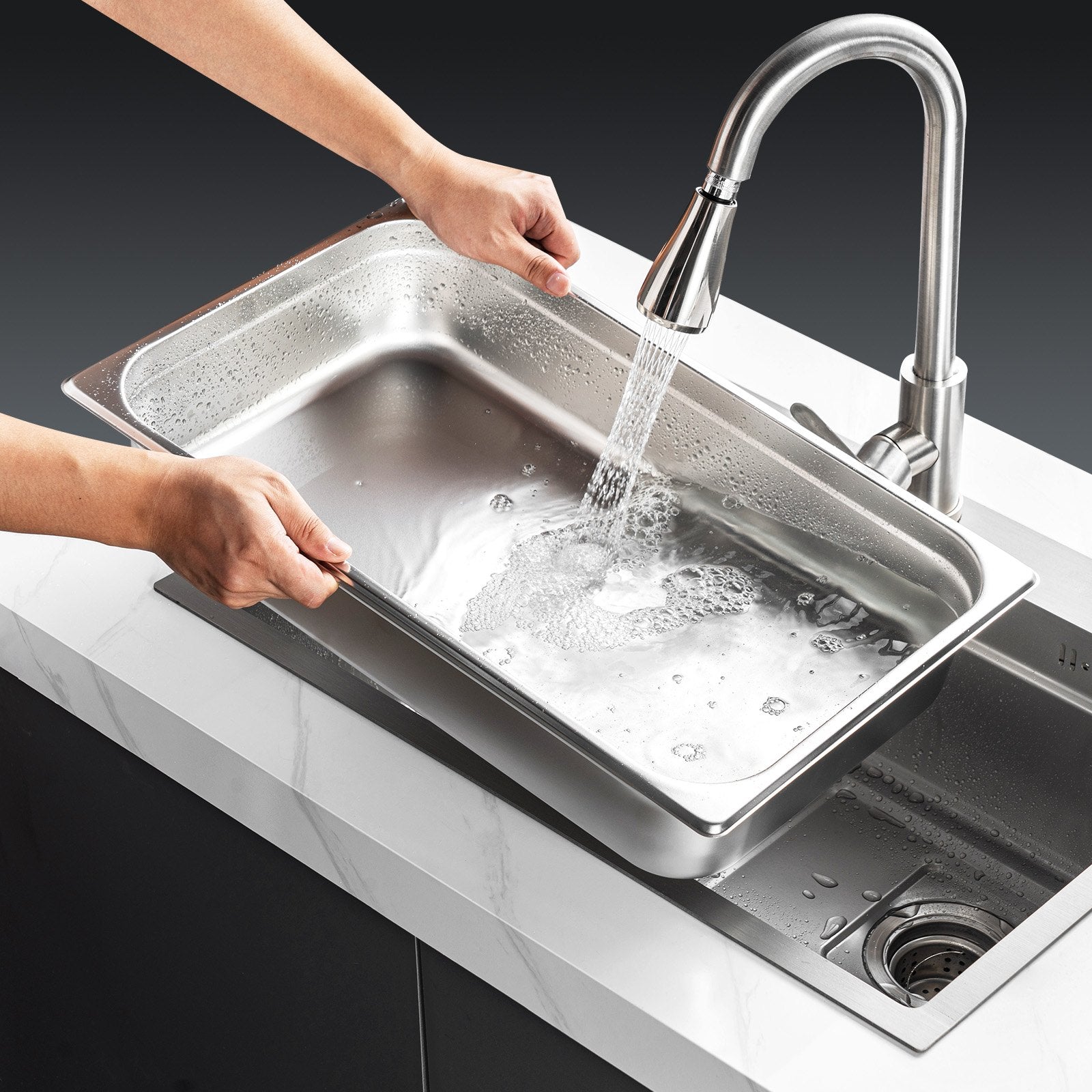 VEVOR 4 Pack Hotel Pans, Full Size Anti-Jam Steam Pan with Lid, 0.8mm Thick Stainless Steel Steam Table Pan, 4-Inch Deep Commercial Table Pan, Catering Storage Food Pan, for Industrial & Scientific 8