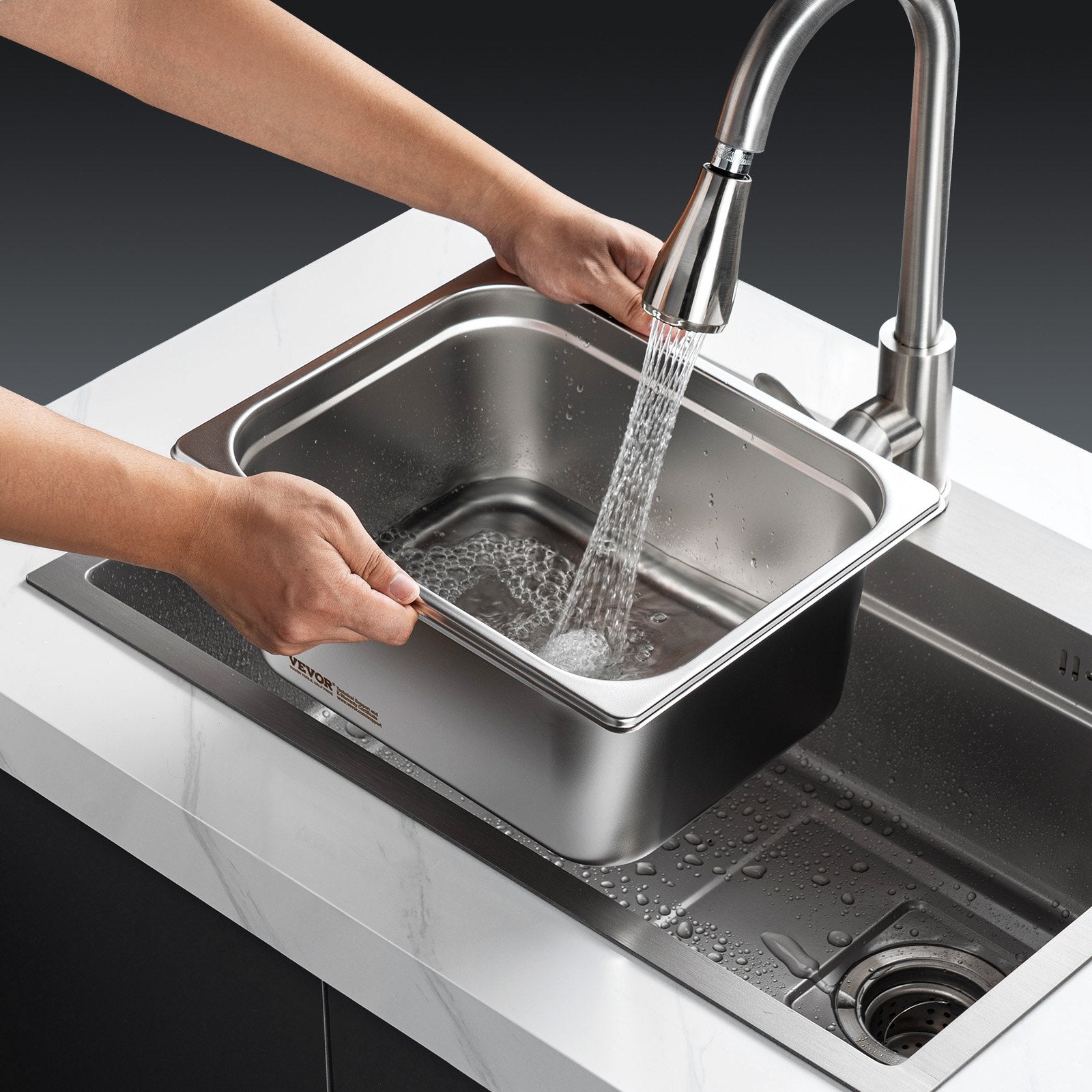 VEVOR 8 Pack Hotel Pans, 1/2 Size Anti-Jam Steam Pan with Lid, 0.8mm Thick Stainless Steel Steam Table Pan, 4-Inch Deep Commercial Table Pan, Catering Storage Food Pan, for Industrial & Scientific 8