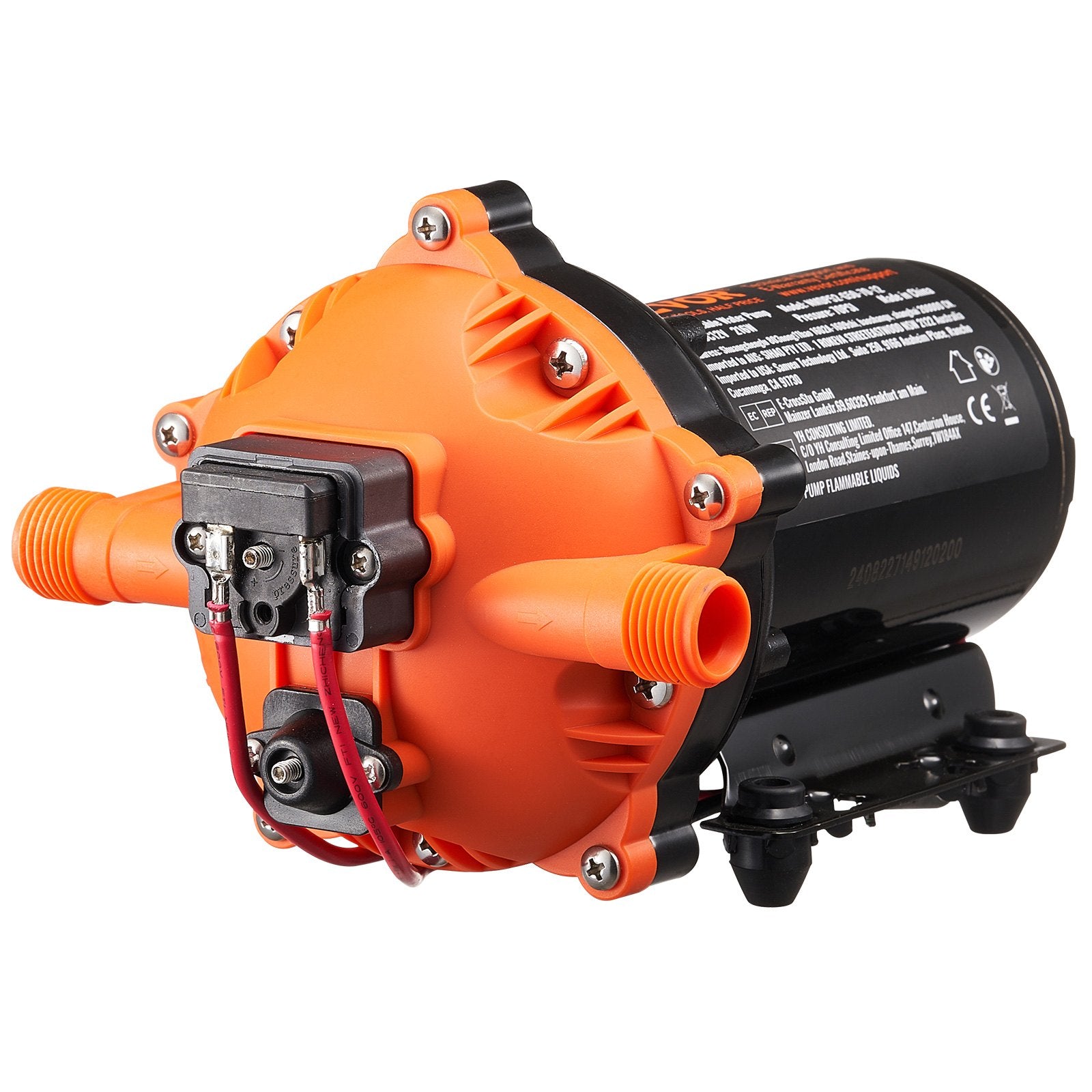 VEVOR Diaphragm Pump 5GPM 18.93 L/min 5-Chamber Water Pump Pressure Switch 9