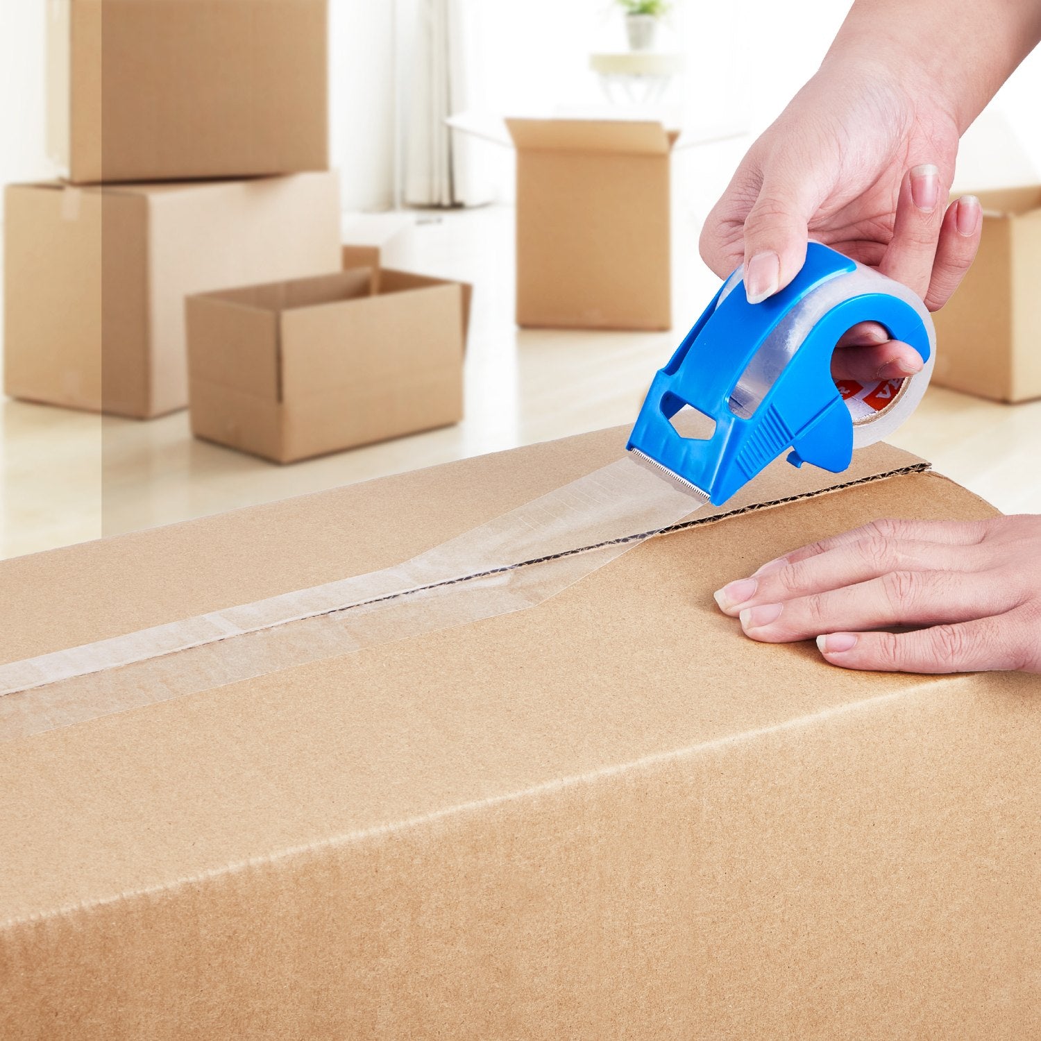 VEVOR Packing Tape 6 Rolls 25 Yards Clear Shipping Tape with Dispenser 2.7 Mil 8