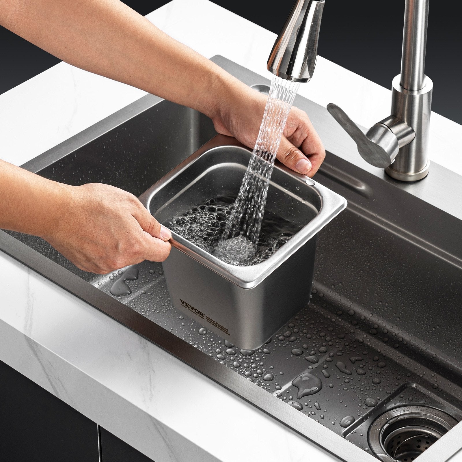 VEVOR 6 Pack Hotel Pans, 1/6  Size Anti-Jam Steam Pan, 0.8mm Thick Stainless Steel Restaurant Steam Table Pan, 6-Inch Deep Commercial Table Pan, Catering Storage Food Pan, for Industrial & Scientific 8