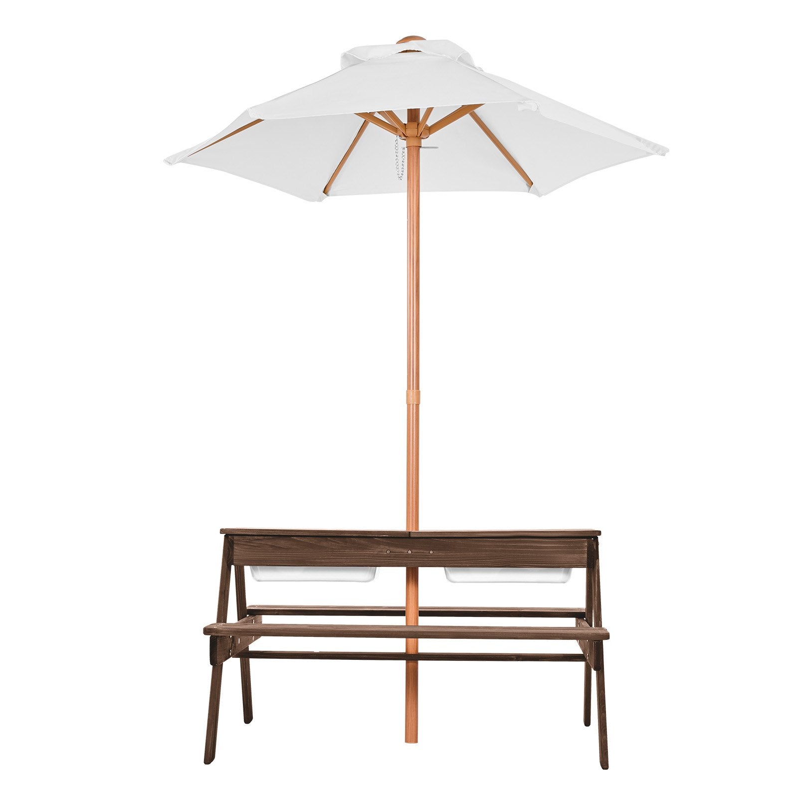 VEVOR Picnic Table Wooden Tables and Bench Set Umbrella Garden Indoor Outdoor 11