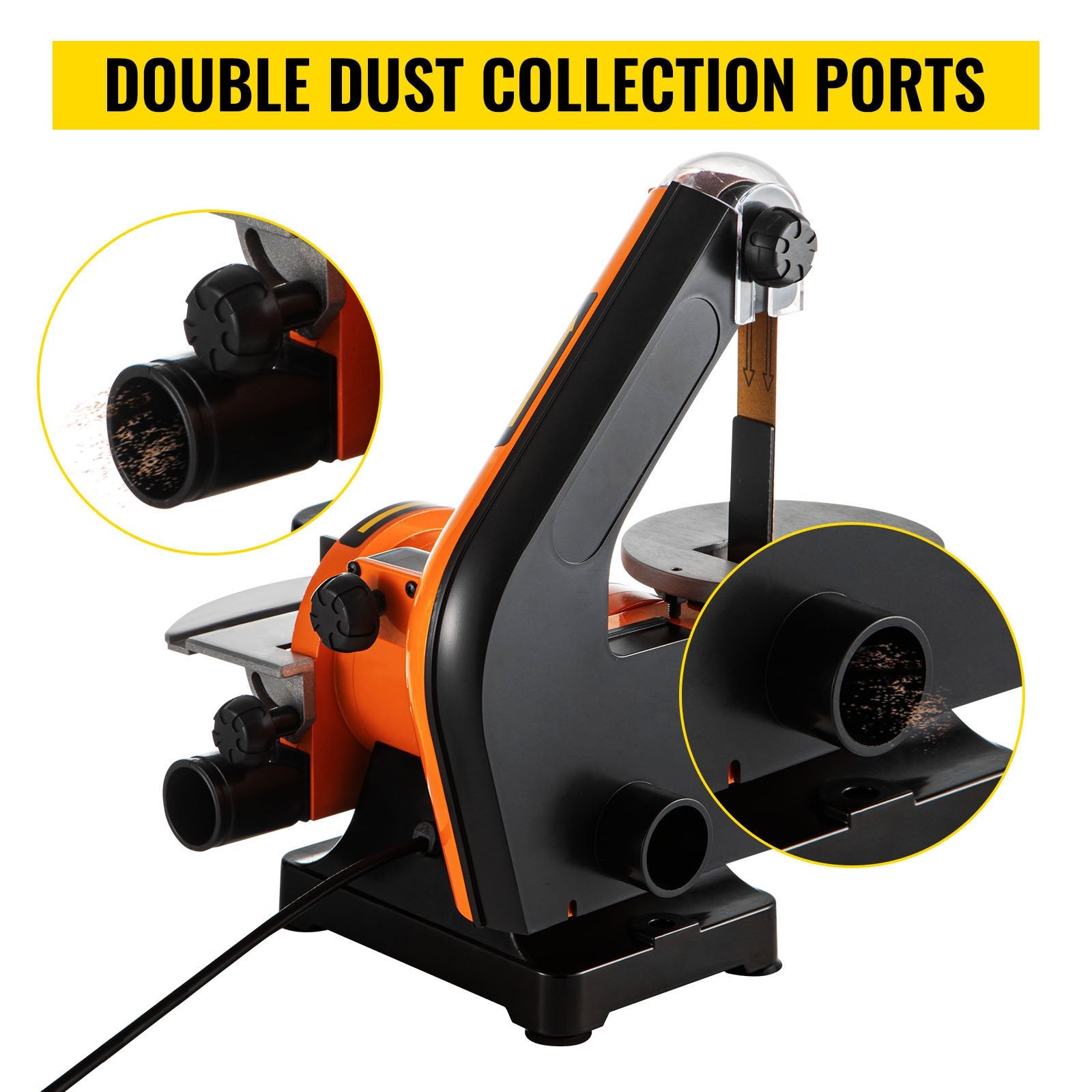 VEVOR Belt Sander 300W Grinder Sander 1 x 30 Inch Electric Belt & Disc Sander 2950 RPM Variable Speed (300W) 6