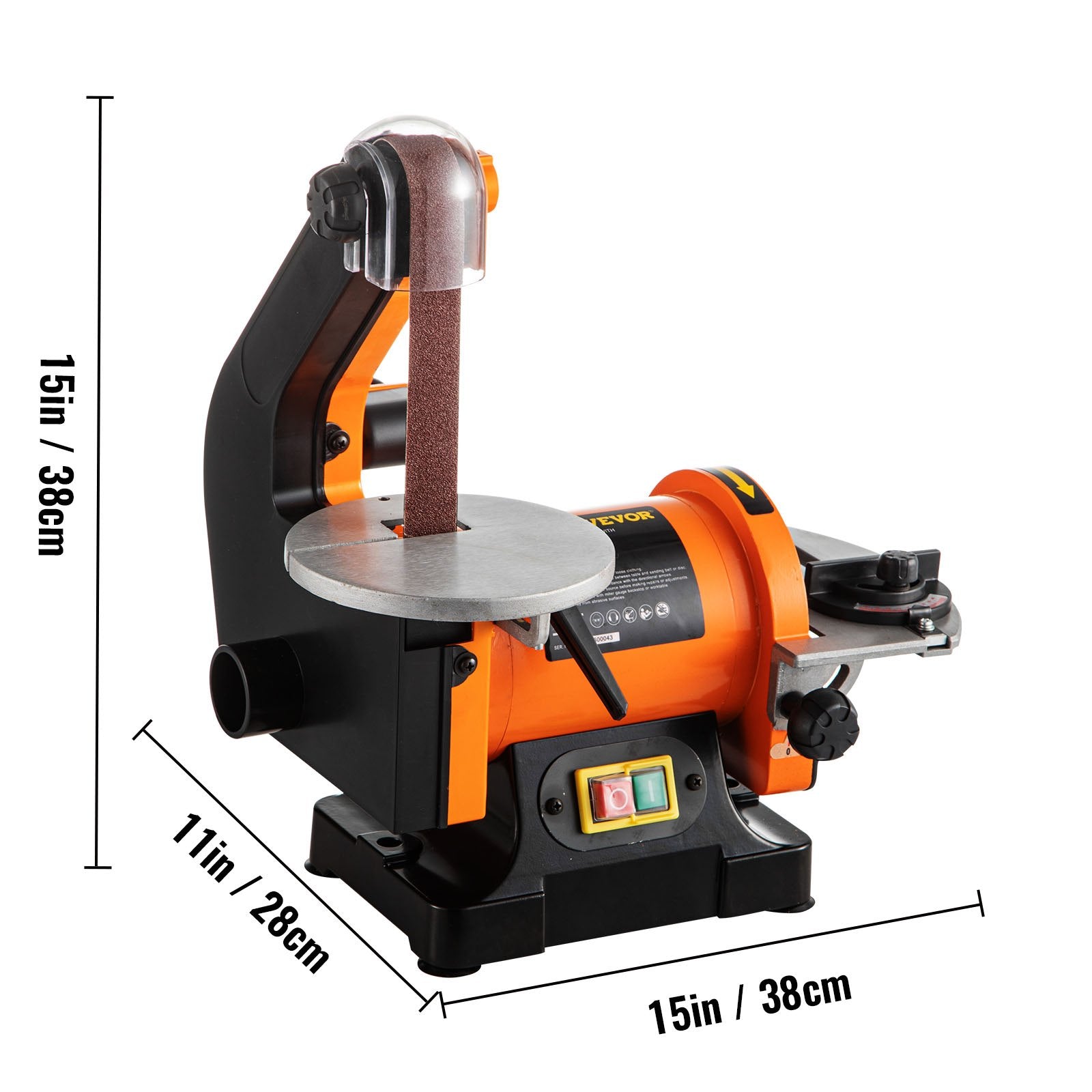VEVOR Belt Sander 300W Grinder Sander 1 x 30 Inch Electric Belt & Disc Sander 2950 RPM Variable Speed (300W) 8