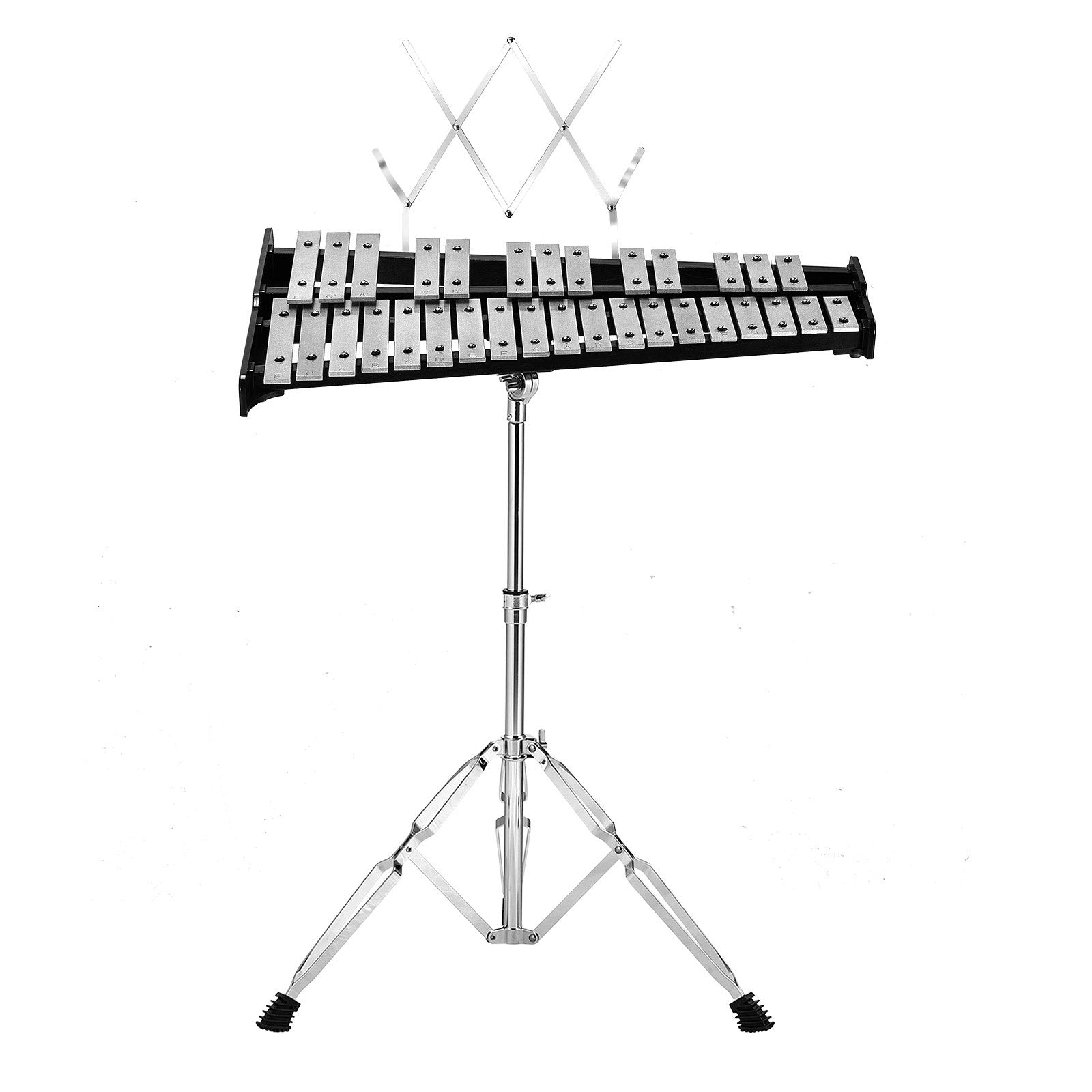 VEVOR 32 Note Glockenspiel Xylophone Bell Kit, Professional Percussion Instrument Set with Mallets, Drum Sticks, Music Stand, Adjustable Stand and Carrying Bag for Students & Adults 9