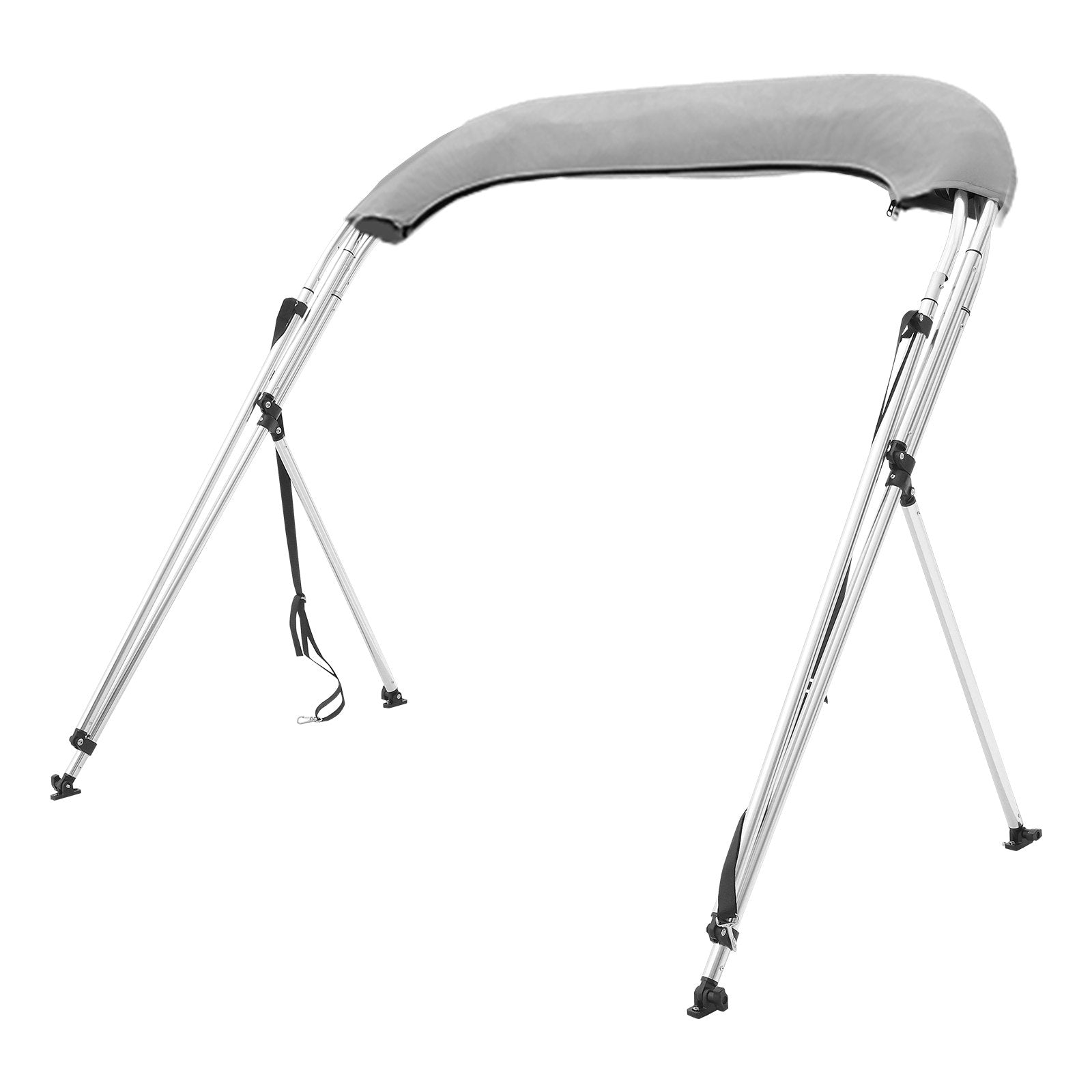 VEVOR 3 Bow Bimini Top Boat Cover, 900D Polyester Canopy with 1" Aluminum Alloy Frame, Waterproof and Sun Shade, Includes Storage Boot, 2 Support Poles, 4 Straps, 6'L x 46"H x 67"-72"W, Light Grey 11