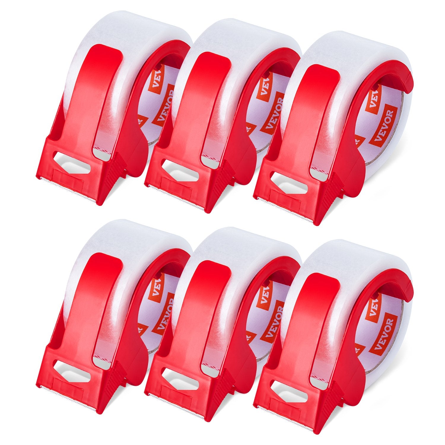 VEVOR Packing Tape 6 Rolls 65 Yards Clear Shipping Tape with Dispenser 2.7 Mil