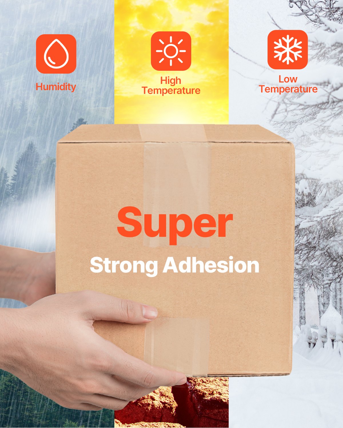 VEVOR Packing Tape 6 Rolls 65 Yards Clear Shipping Tape with Dispenser 2.7 Mil 3