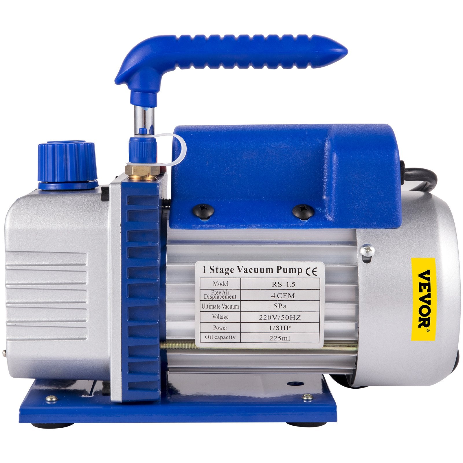 Vevor 4CFM 1/4HP Rotary Vane Vacuum Pump + R134AManifold Gauge Tester Charging +Hose 8