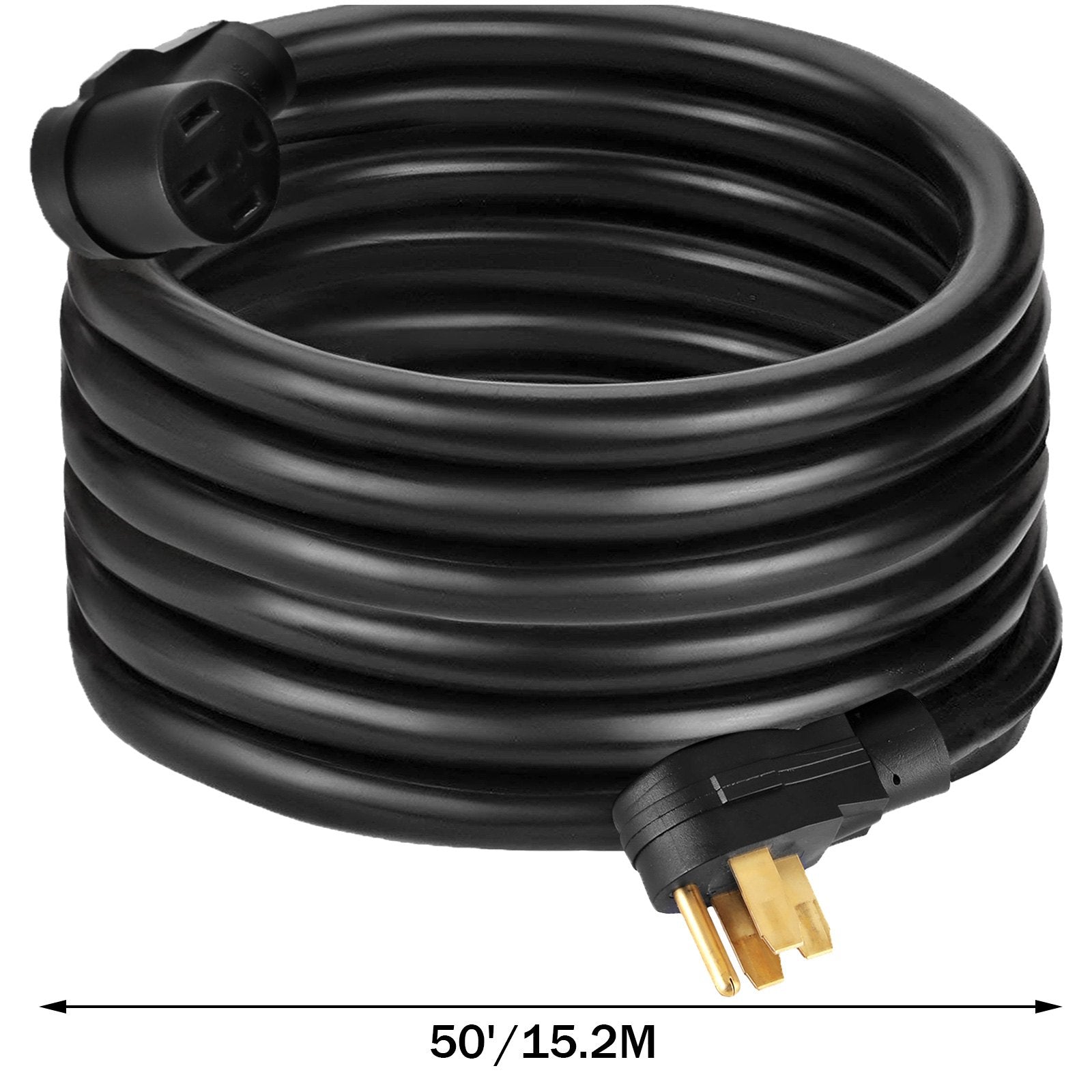 VEVOR 50Ft 50 Amp RV Power Cord Durable Heavy Duty RV Extension Cord Copper Wire RV Cord Power Supply Cable for Trailer Motorhome Camper 8