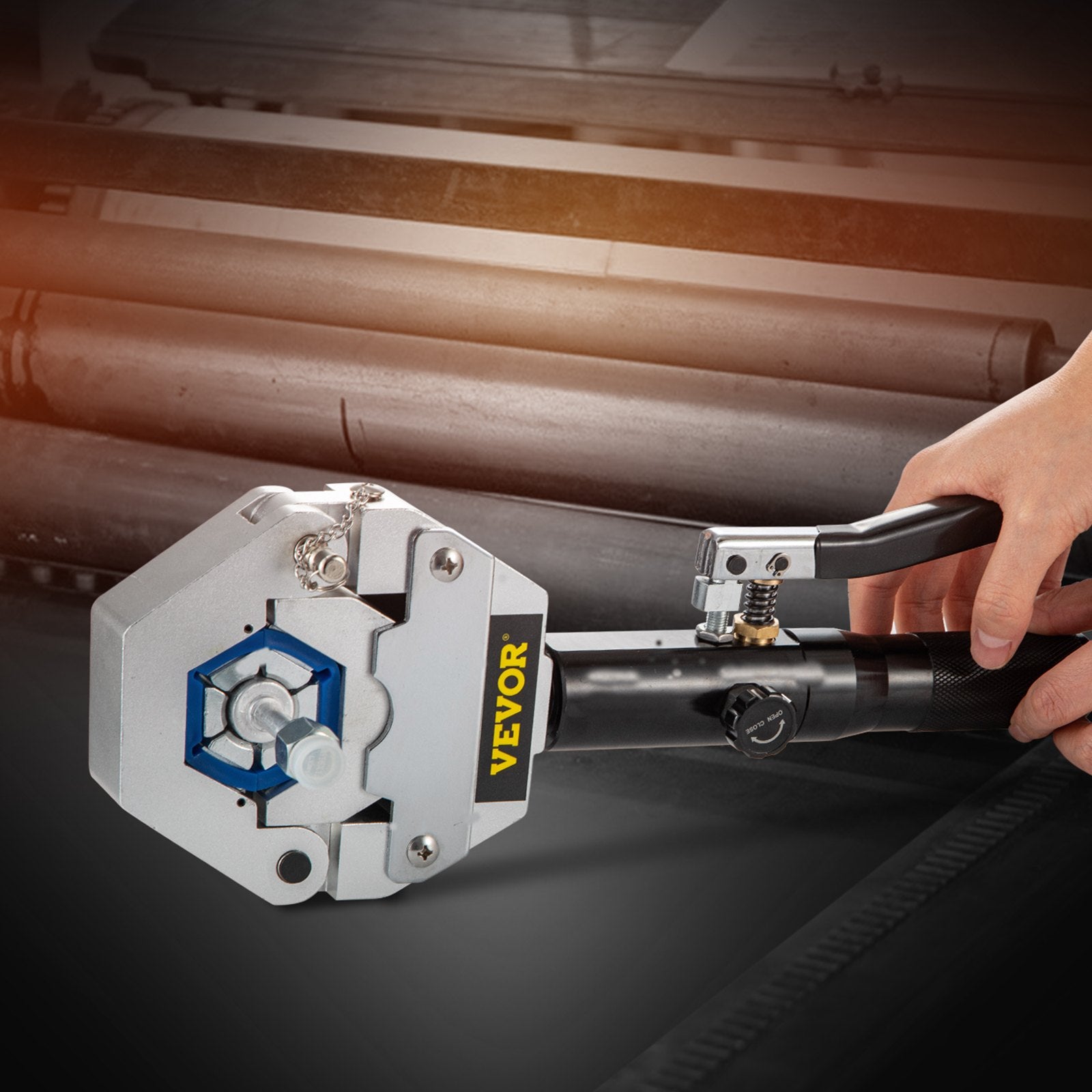 VEVOR Hydraulic Hose Crimper Hydra-Krimp 71500,Manual AC Hose Crimper Kit Air Conditioning Repaire Handheld,Hydraulic Hose Crimping Tool with 7 Die Set, for Barbed and Beaded Hose Fittings 6