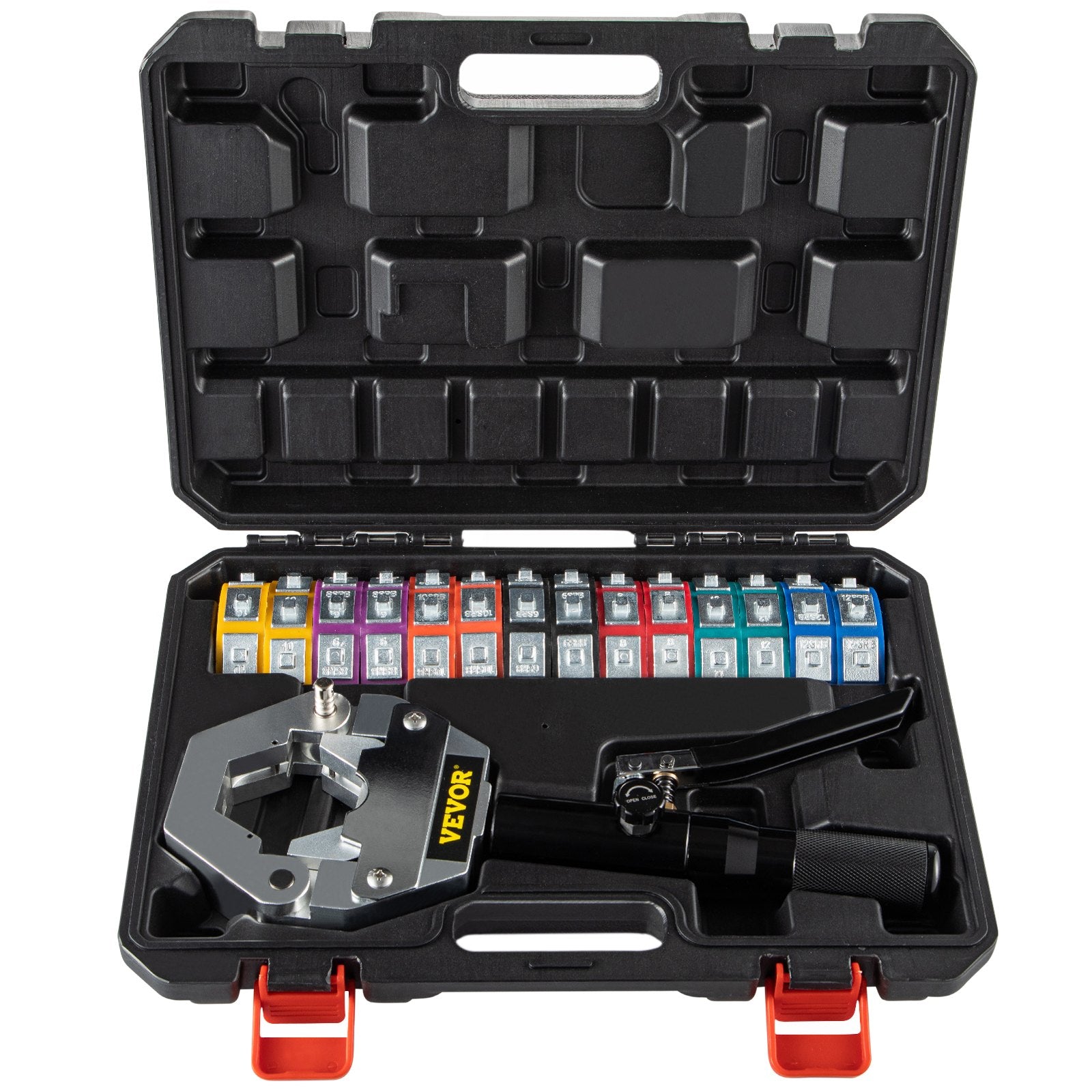 VEVOR Hydraulic Hose Crimper Hydra-Krimp 71500,Manual AC Hose Crimper Kit Air Conditioning Repaire Handheld,Hydraulic Hose Crimping Tool with 7 Die Set, for Barbed and Beaded Hose Fittings 7