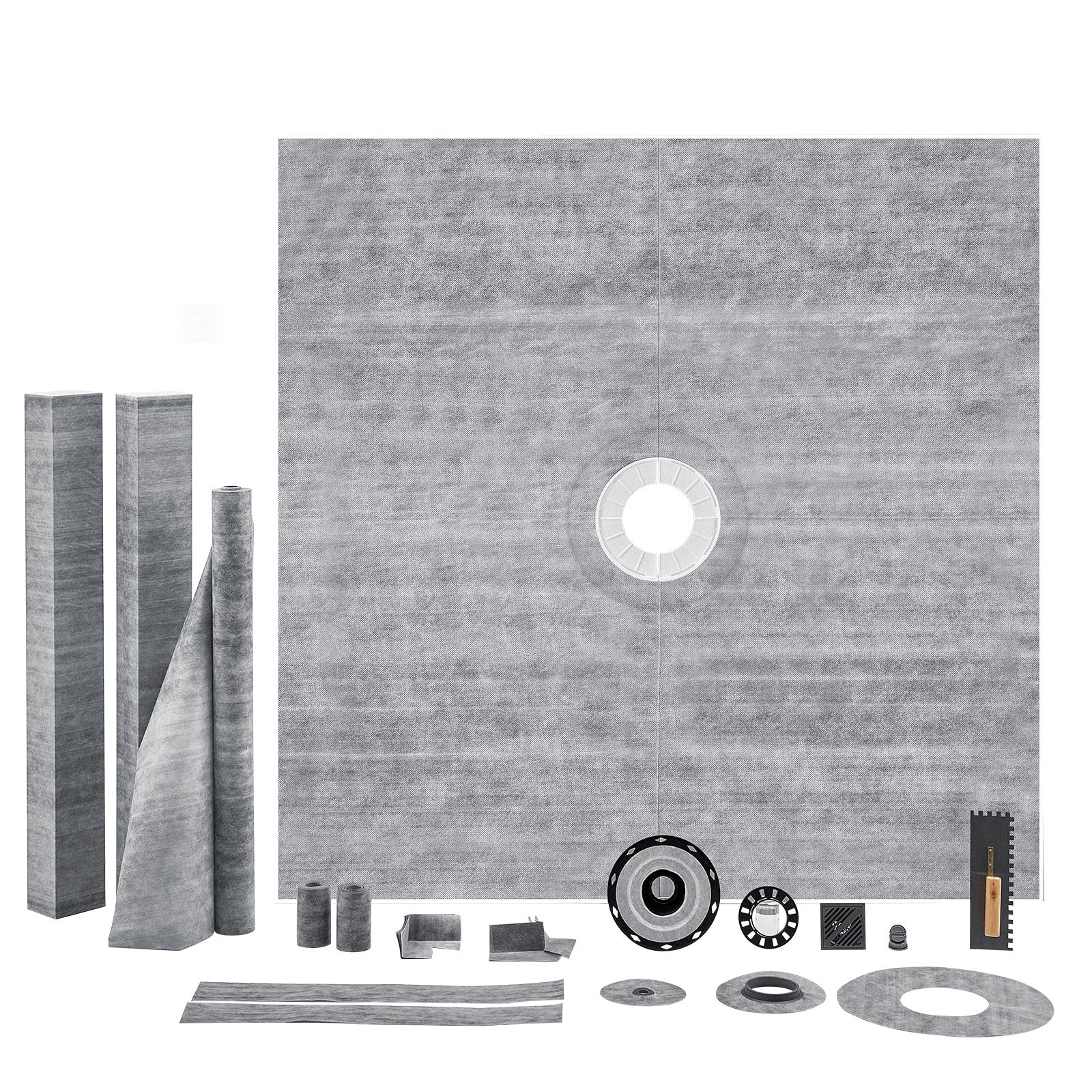 VEVOR Shower Curb Kit, 1828x1828mm, 72"x72" Shower Pan Kit with 50.8mm
