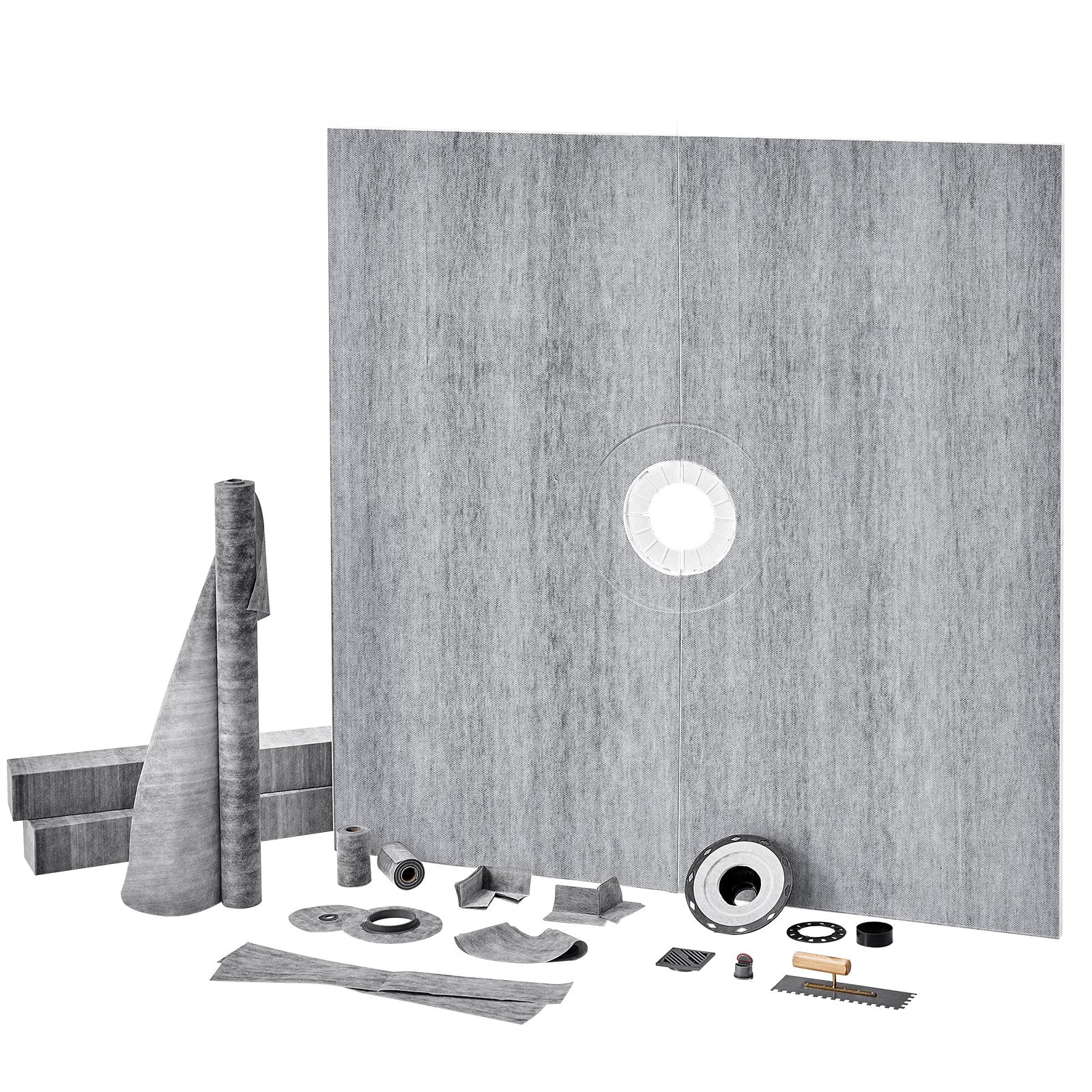 VEVOR Shower Curb Kit, 1828x1828mm, 72"x72" Shower Pan Kit with 50.8mm 10