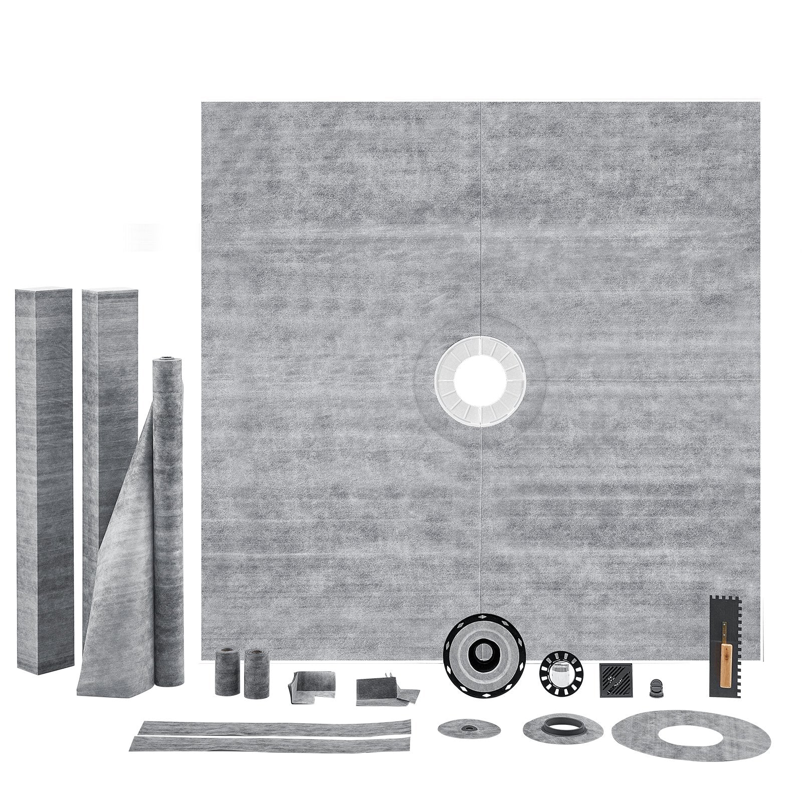 VEVOR Shower Curb Kit, 1828x1828mm, 72"x72" Shower Pan Kit with 50.8mm 11