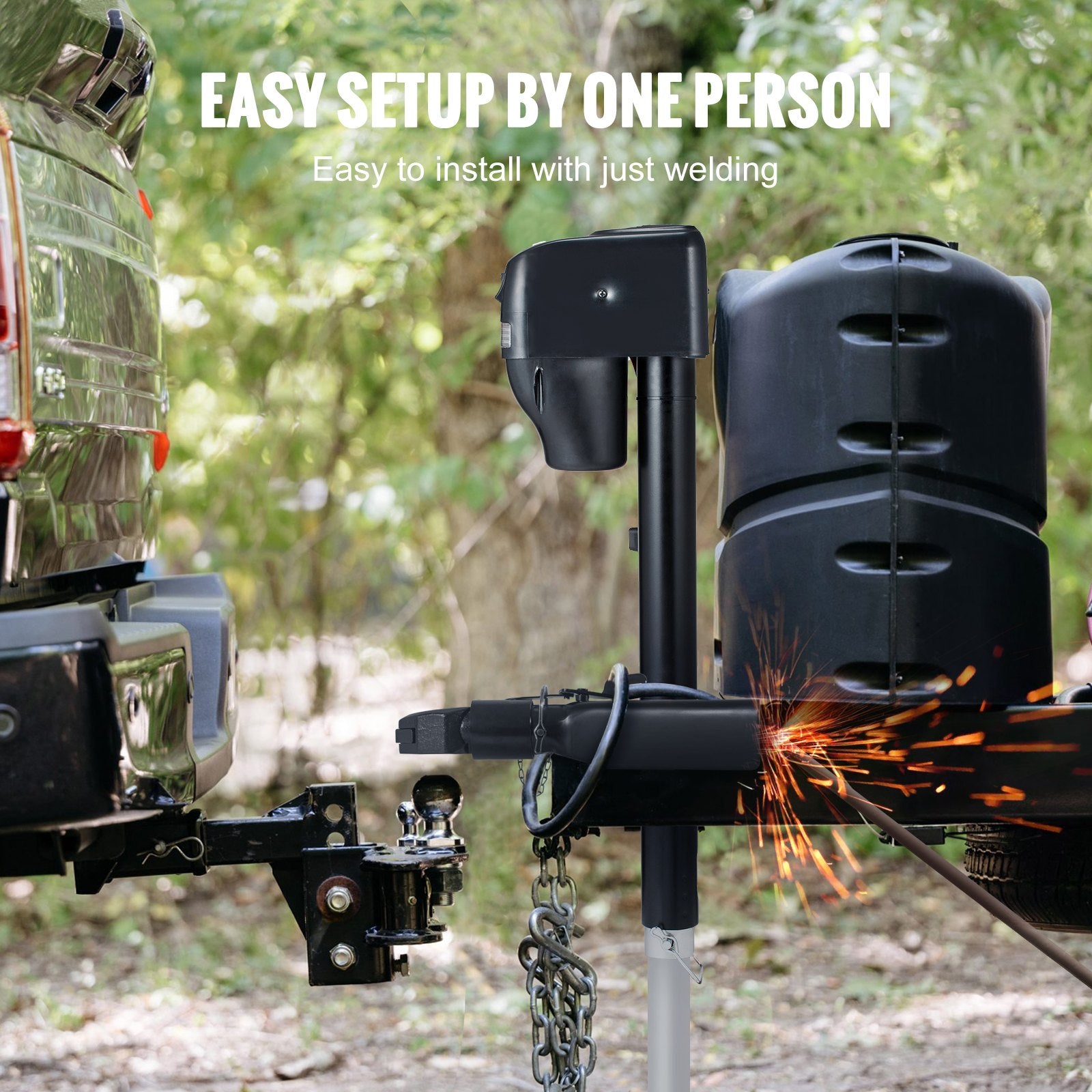 VEVOR A-Frame Trailer Coupler, Fits 2-Inch Hitch Ball Size, 7000 lbs Towing Capacity, Heavy Duty Steel Coupler, Ideal for Towing Station Wagons, Pickup Trucks, SUVs, Campers, Black Coating Surface 3