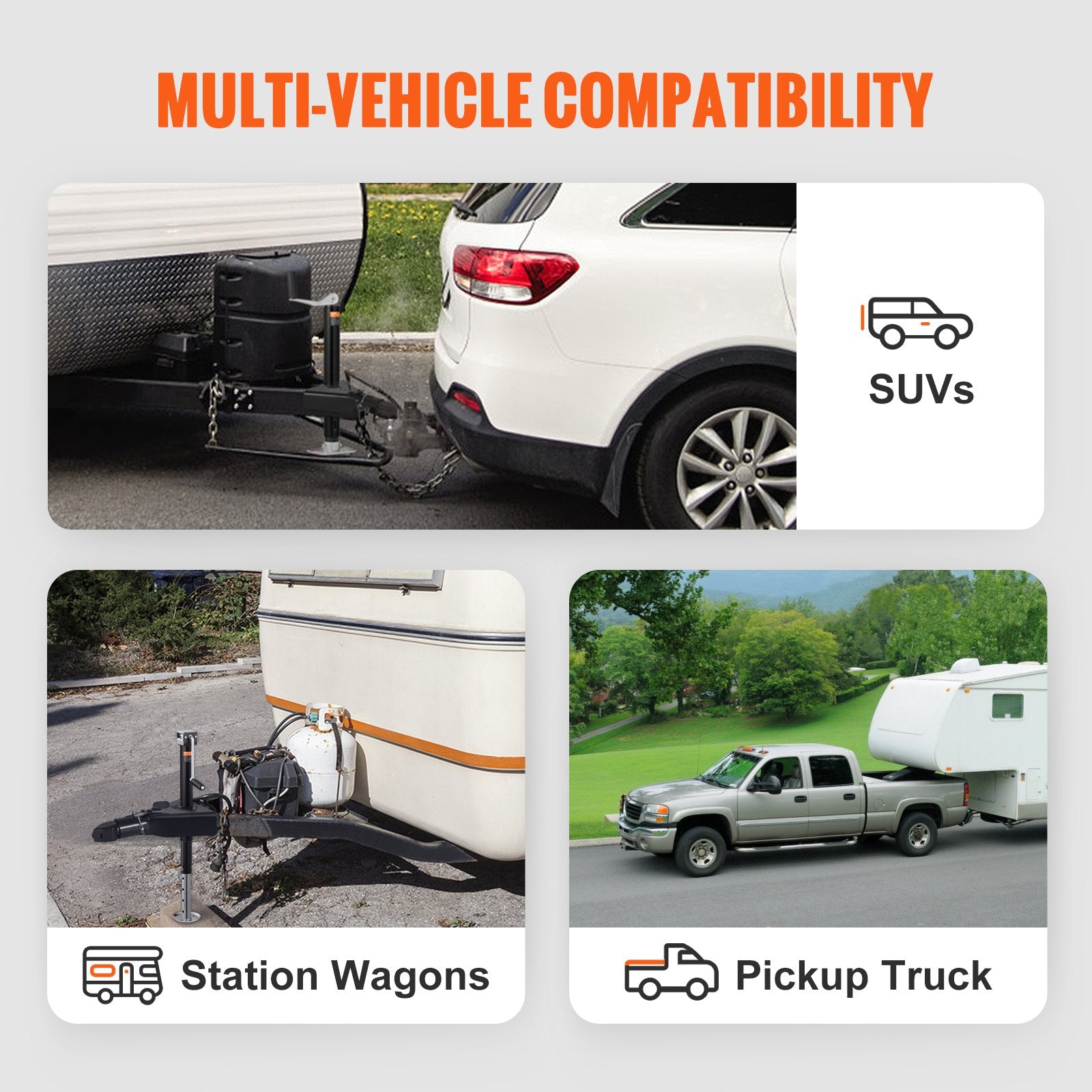 VEVOR A-Frame Trailer Coupler, Fits 2-Inch Hitch Ball Size, 7000 lbs Towing Capacity, Heavy Duty Steel Coupler, Ideal for Towing Station Wagons, Pickup Trucks, SUVs, Campers, Black Coating Surface 6
