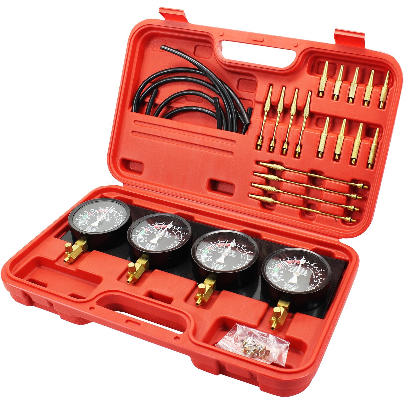 VEVOR Fuel Vacuum Carburetor Synchronize Tool Kit Fuel Vacuum Carburetor Synchronizer carb sync Gauge Set with Rubber Hose 10