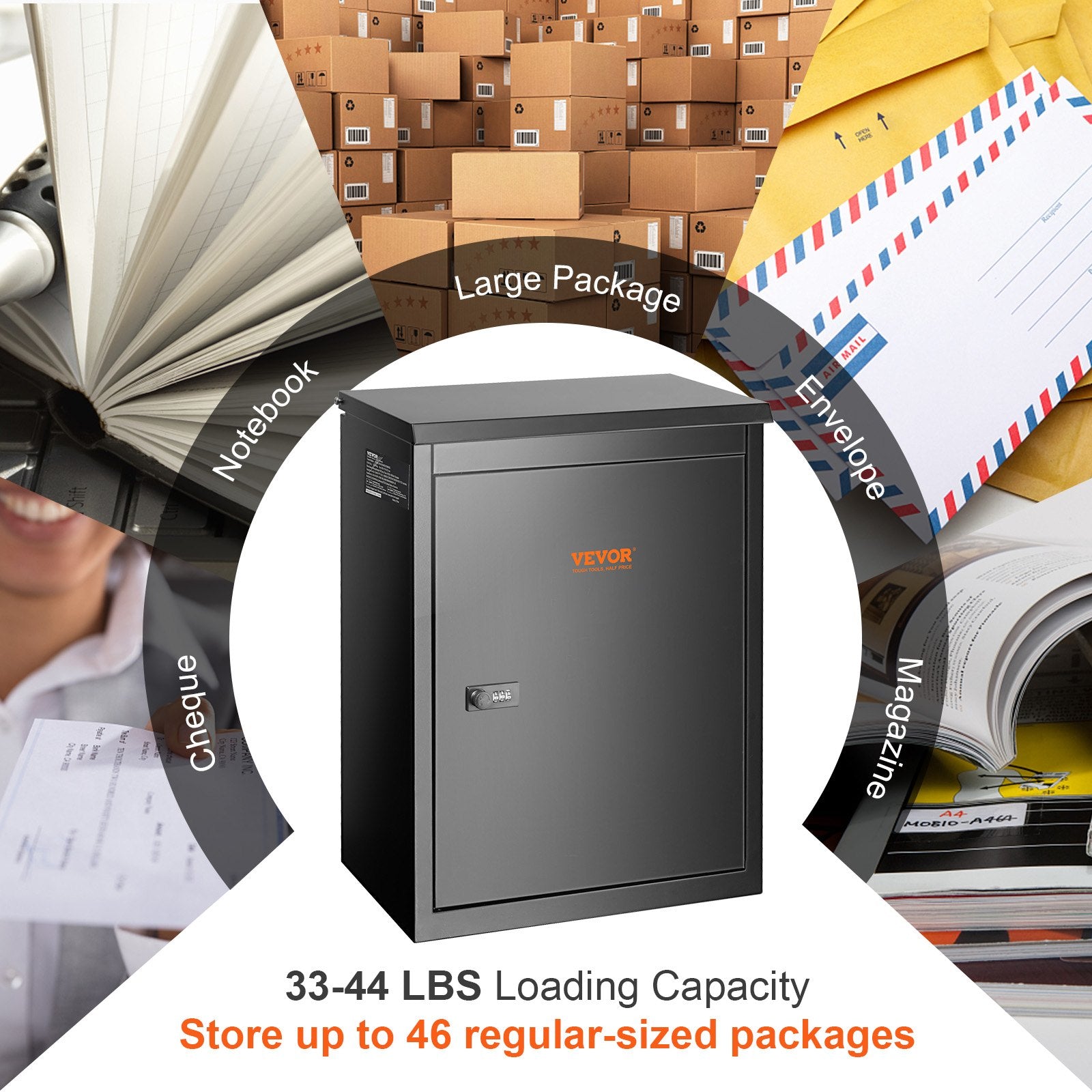 VEVOR Package Delivery Boxes for Outside 15.4" x 10.6" x 20.5" with Coded Lock 5