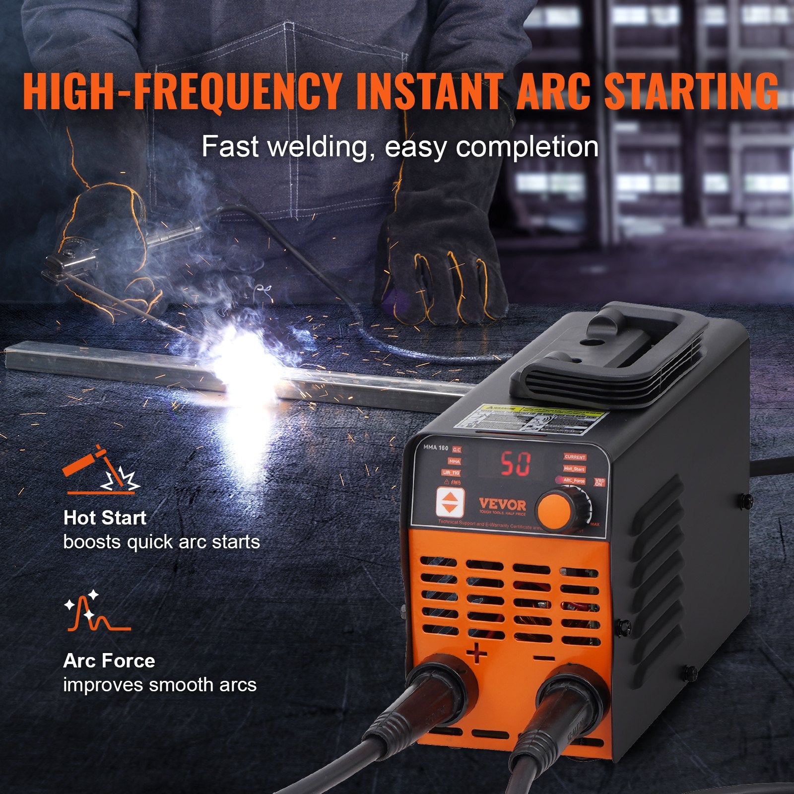 VEVOR ARC Stick Welder 220V 120A 2-in-1 Lift TIG Welding Machine Hot Start 4