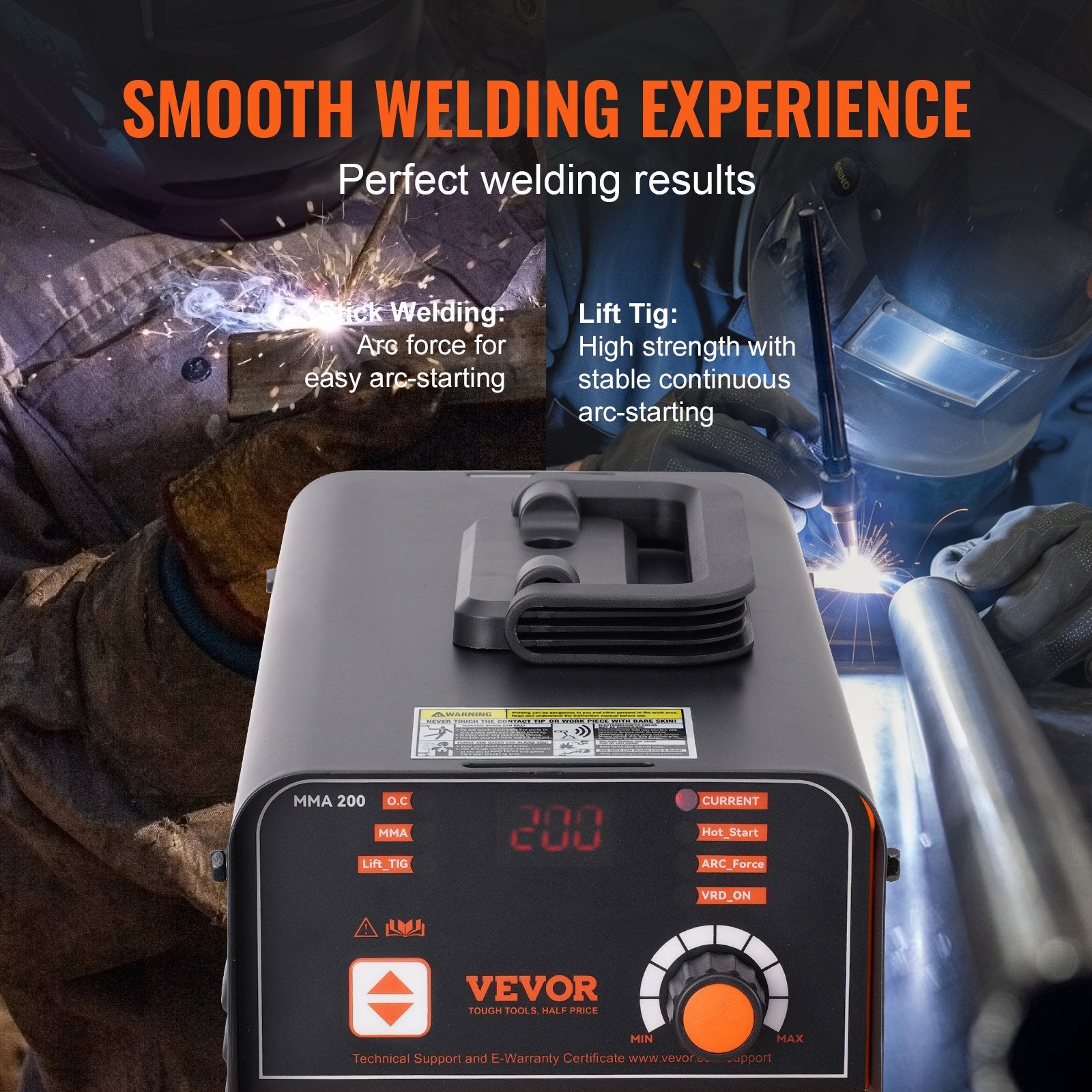 VEVOR ARC Stick Welder 220V 160A 2in1 Lift TIG Welding Machine Hot Start 3